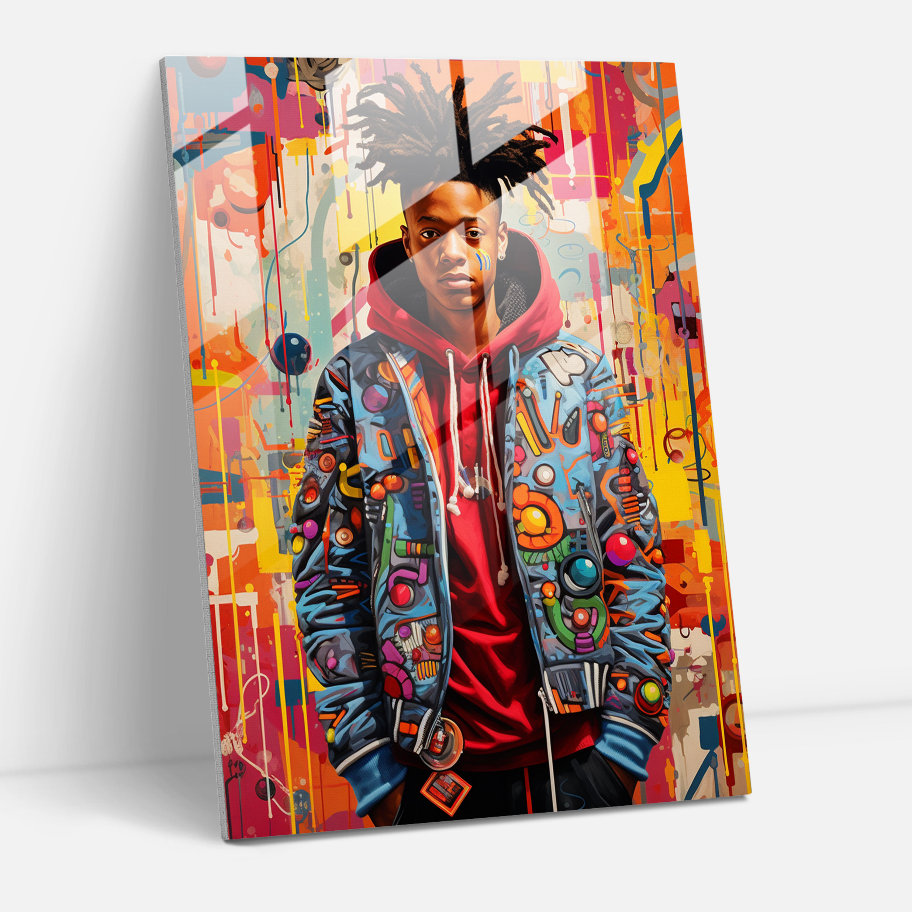 Basquiat Glass Wall Decoration: Modern Graffiti Art - Basquiat, Wall Decoration, Glass Print, Glass Wall Art