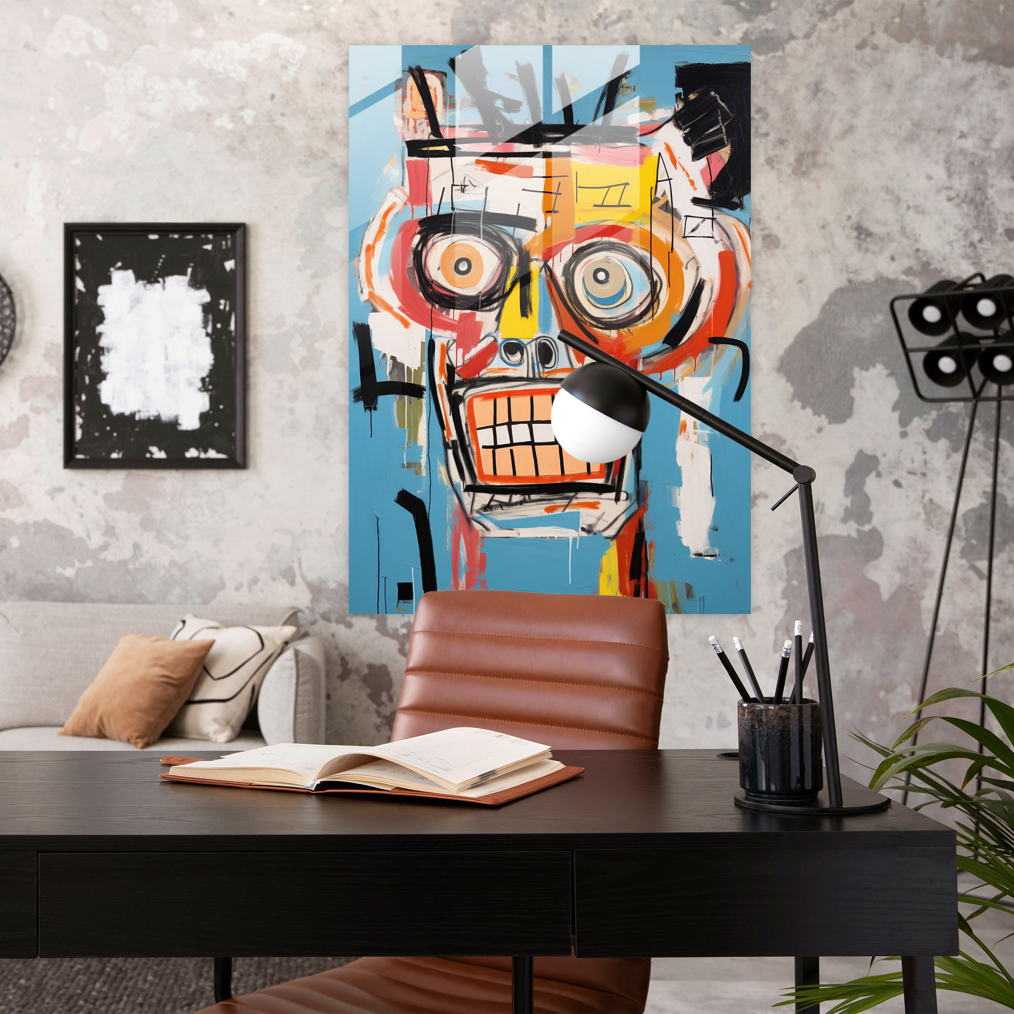 Modern Art Glass Wall Art - Basquiat, Neo-Expressionist Painting, Glass Wall Art, Glass Print