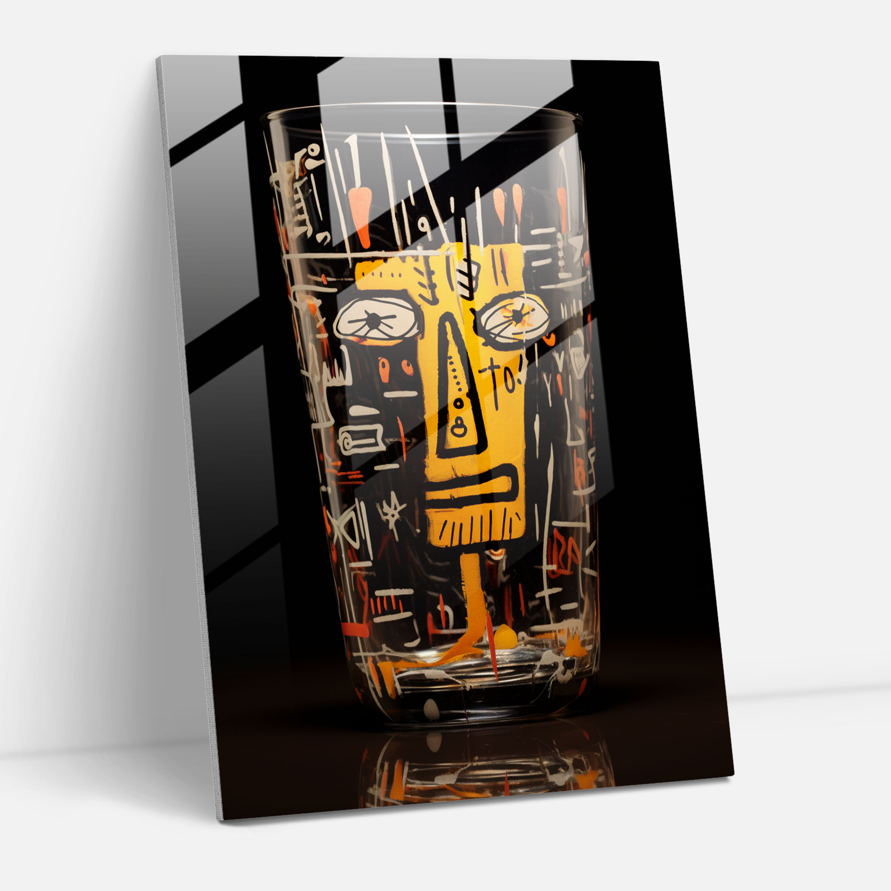 Scribbles Glass Wall Art - Basquiat, Mesmerizing, Basquiat, Glass Print