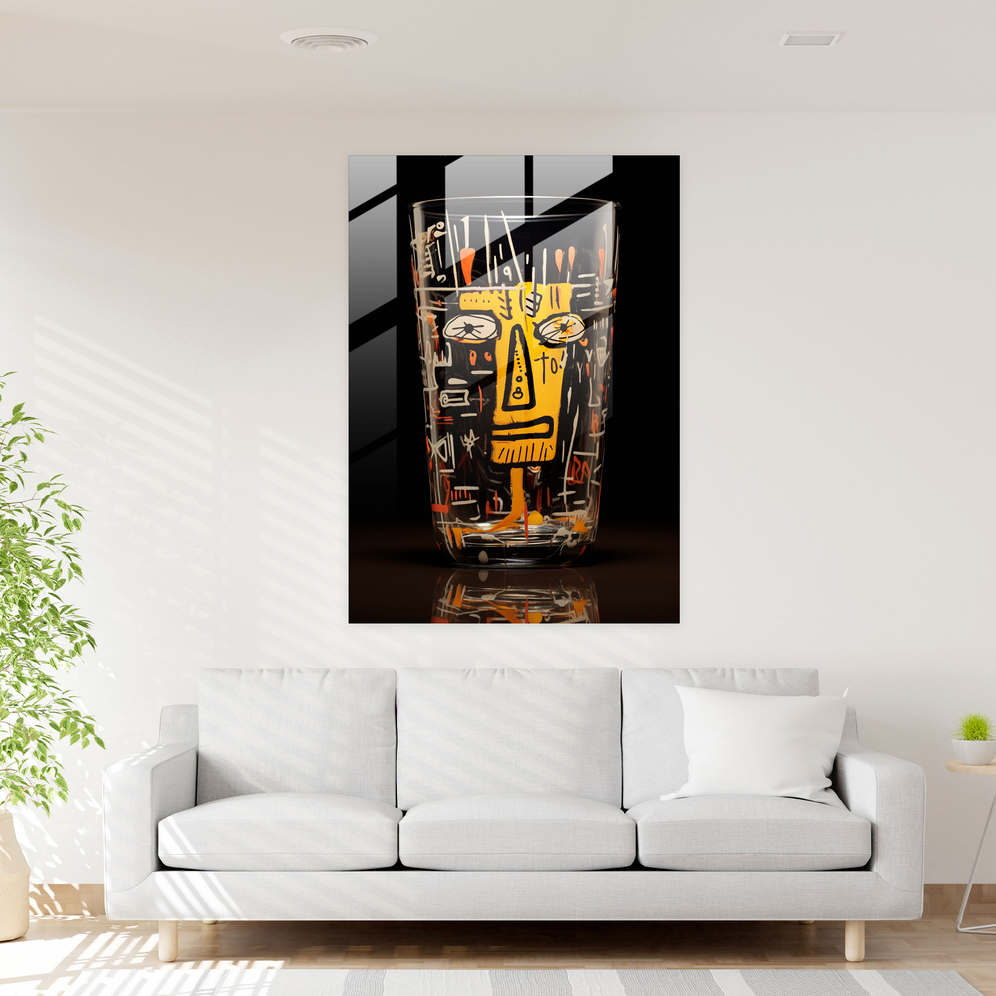 Scribbles Glass Wall Art - Basquiat, Mesmerizing, Basquiat, Glass Print