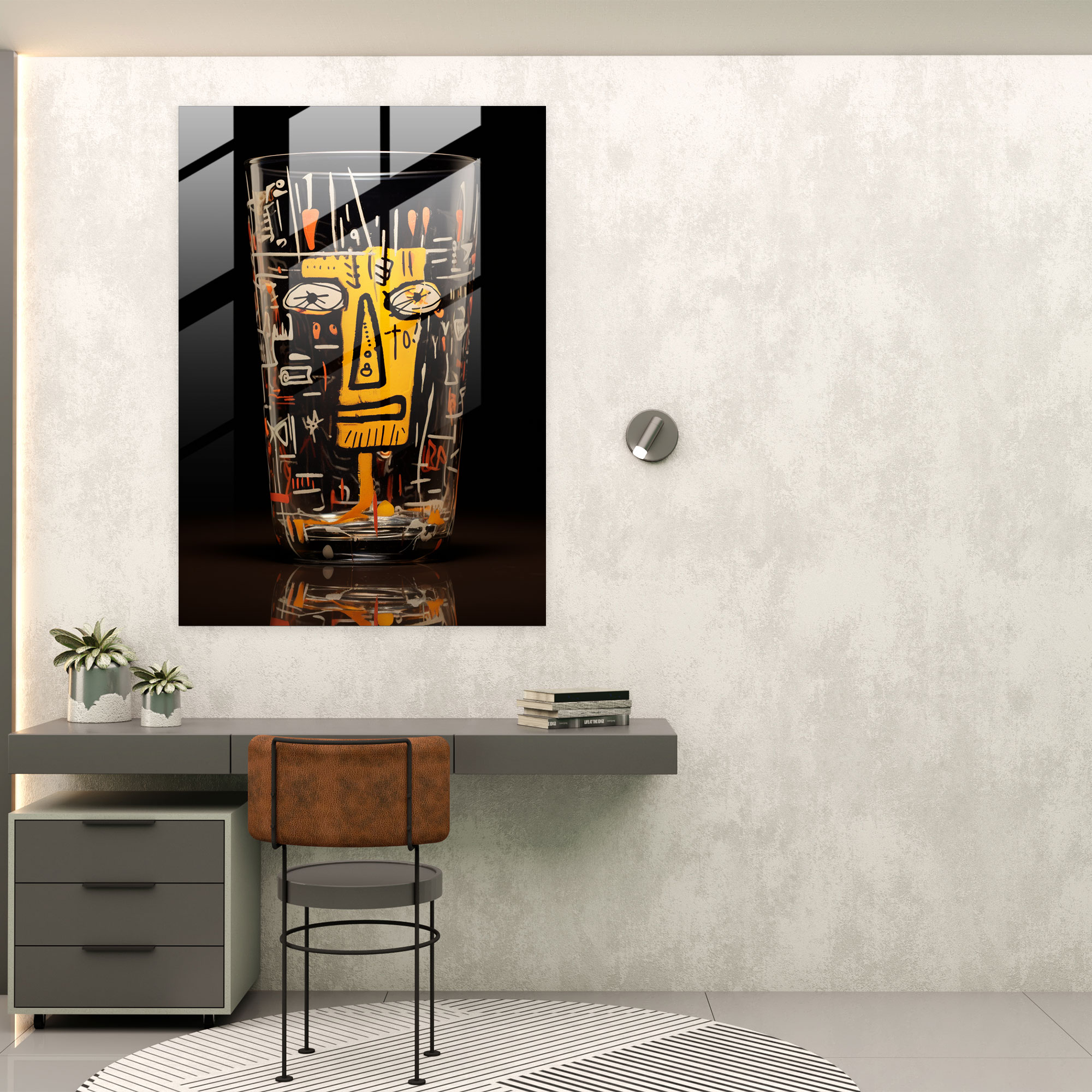 Scribbles Glass Wall Art - Basquiat, Mesmerizing, Basquiat, Glass Print