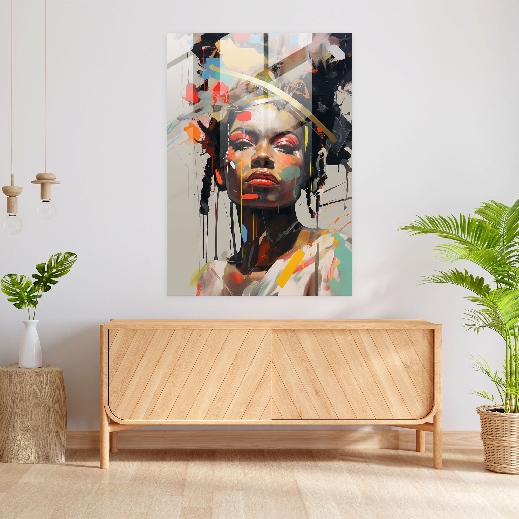 Ethereal Cam Tablo - Basquiat Cam Sanat Basquiat Tablo