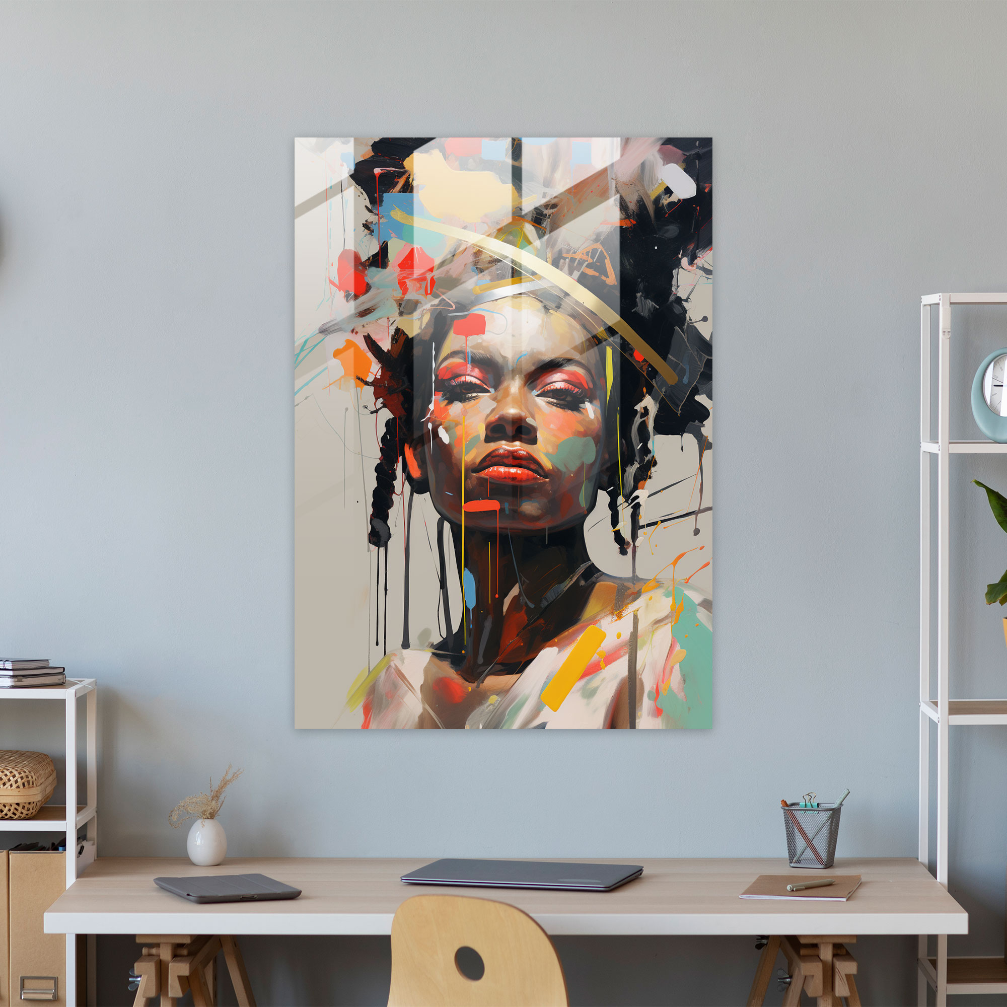 Ethereal Cam Tablo - Basquiat Cam Sanat Basquiat Tablo