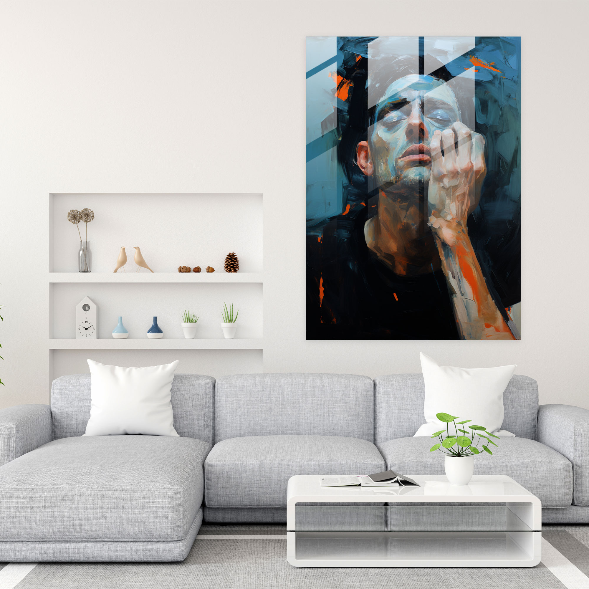 Basquiat Cam Tablo Sanatı - Basquiat Cam Sanatı Güçlü Fırça İzi