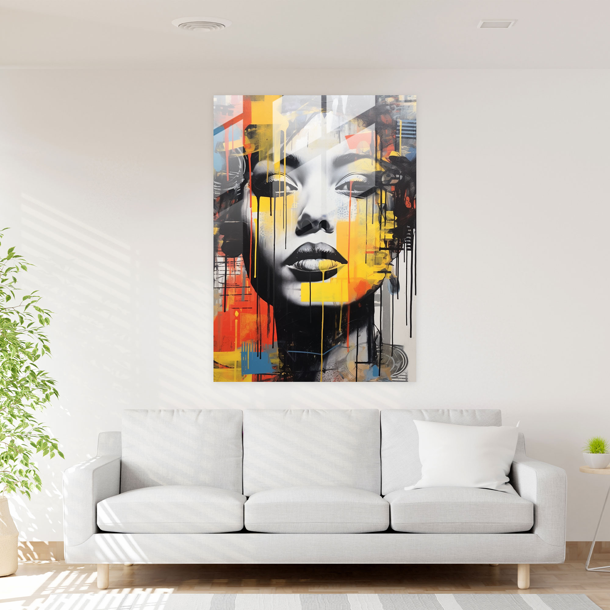 Basquiat Glass Print - Basquiat, Spray Paint, Glass Art, Wall Decoration