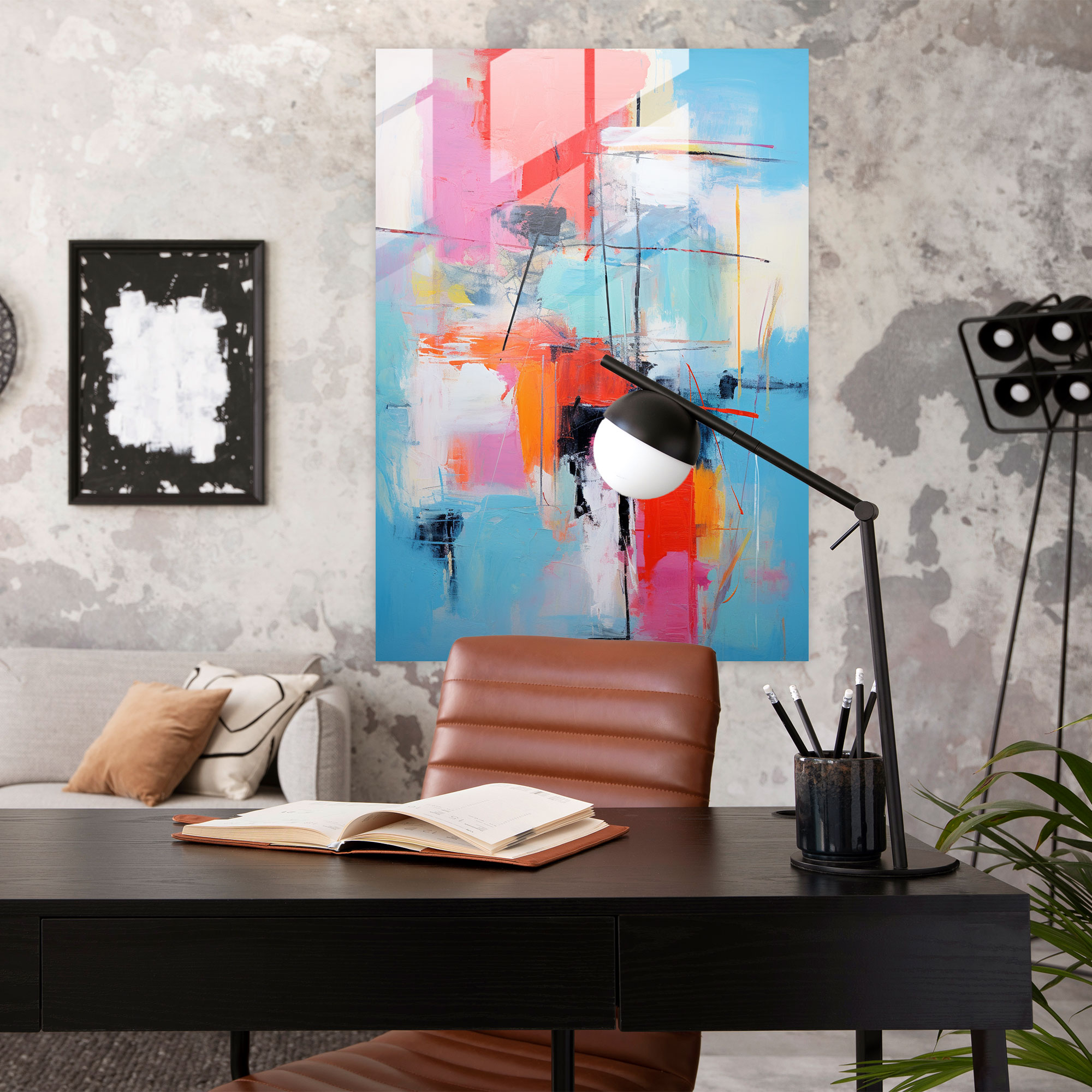 Basquiat Glass Wall Art - Basquiat, Glass Print, Glass Wall Art, Bold Color Palette