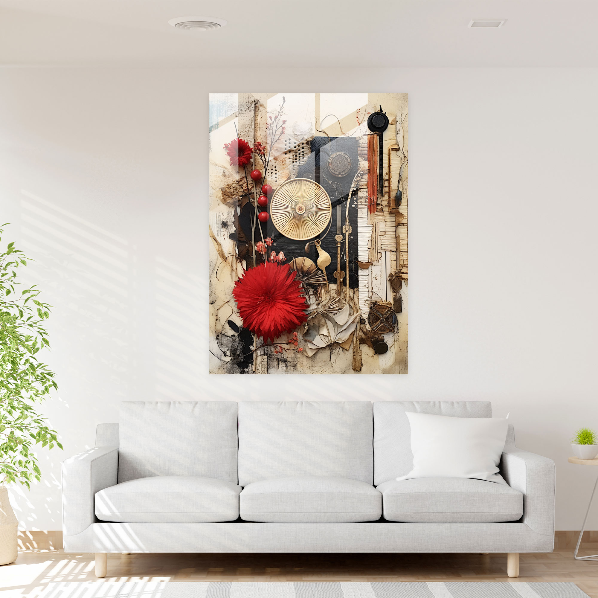 Basquiat Glass Print - Collage Of Found Objects - Basquiat, Glass Art, Wall Decoration, Home Decoration