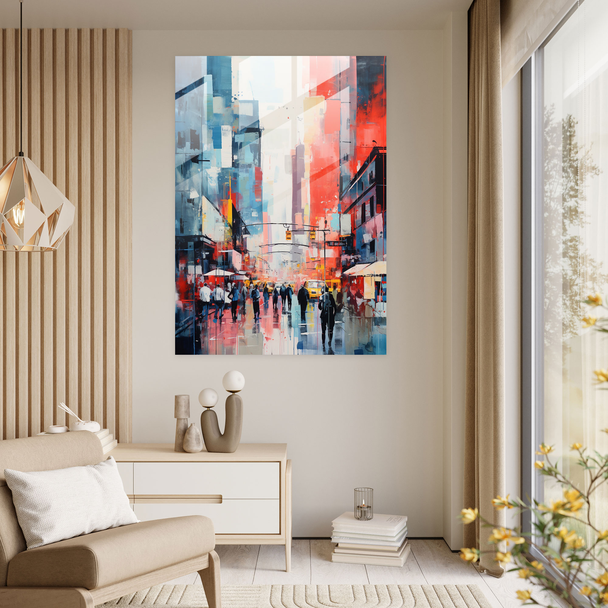 Basquiat Glass Print - Abstract Street Scene - Basquiat, Basquiat, Home Decoration, Glass Print