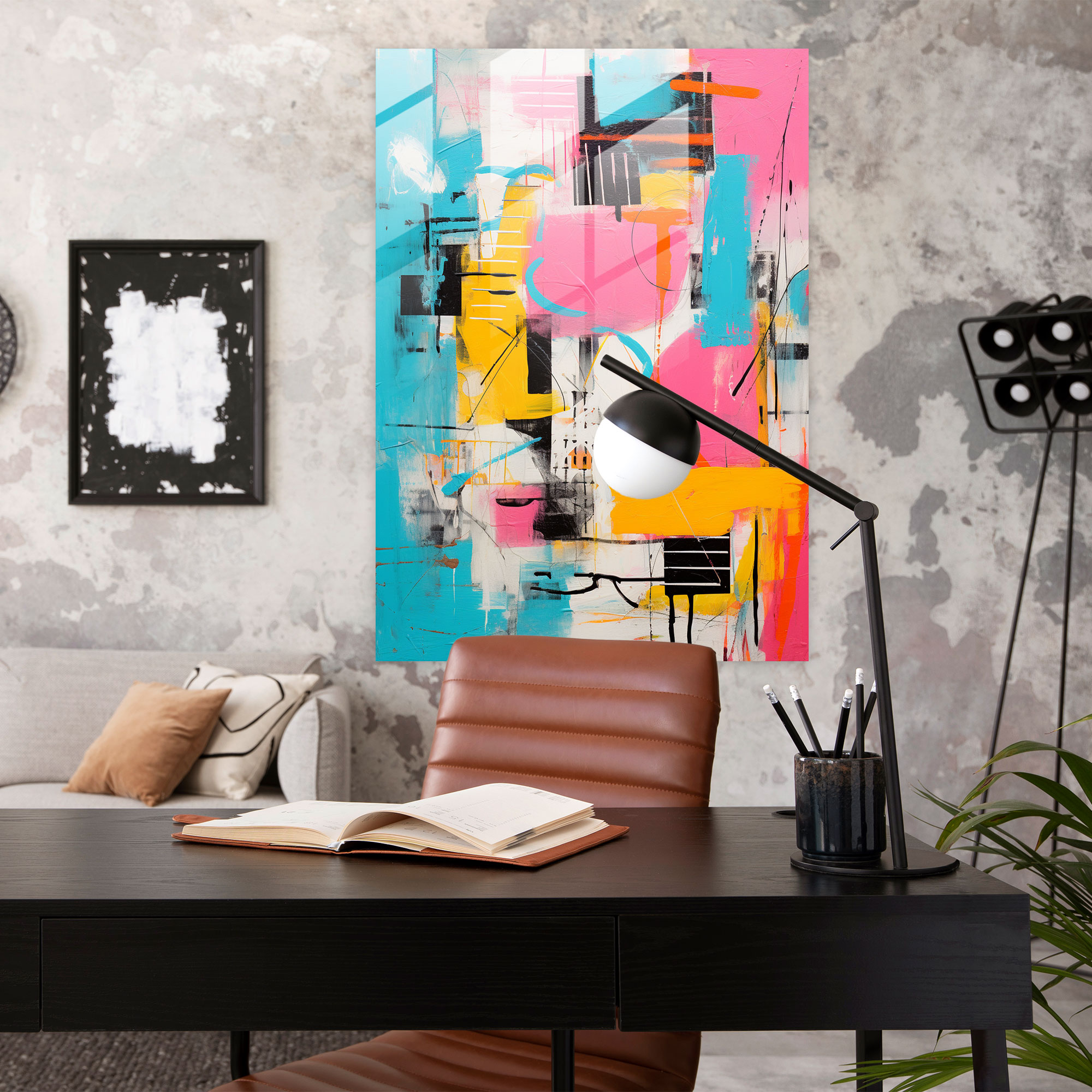 Basquiat Glass Print - Abstract Graffiti Art - Basquiat, Signature Style, Creativity, Abstract Graffiti Art
