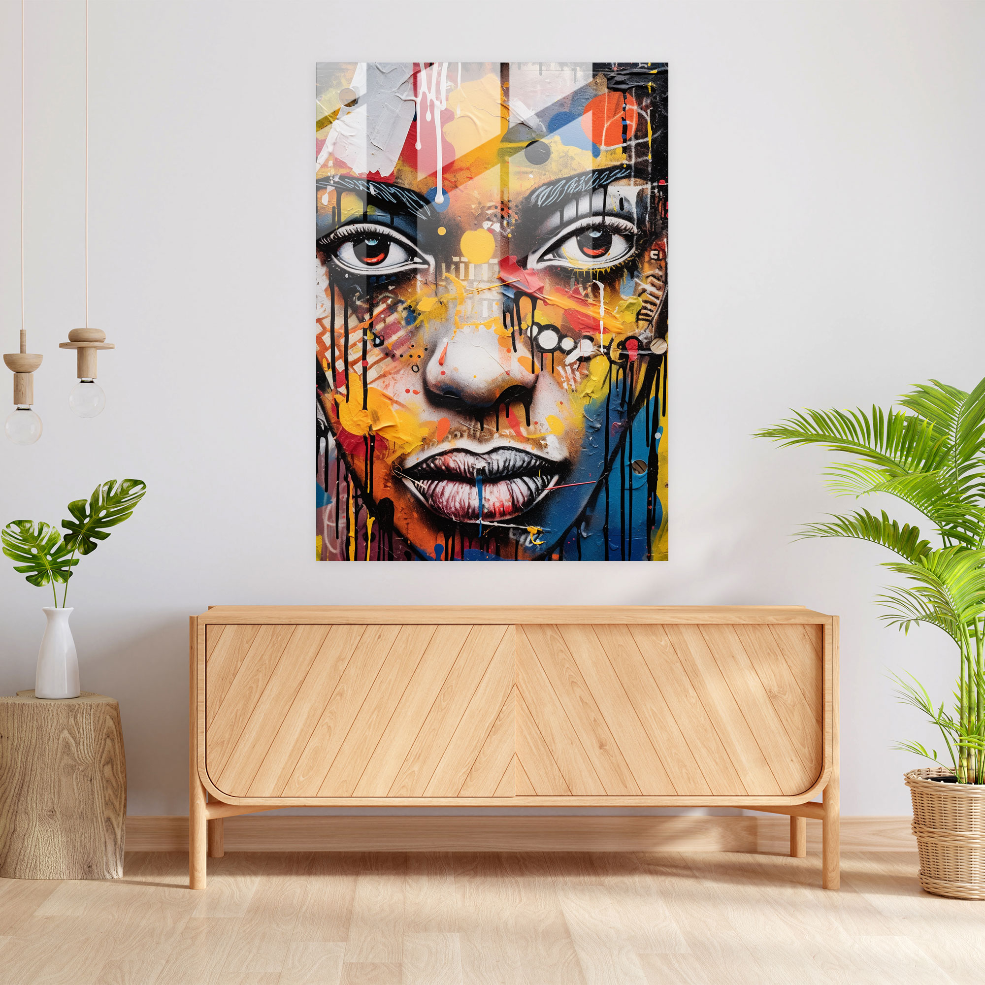 Basquiat Glass Print - Urban Graffiti Glass Wall Art - Basquiat, Glass Wall Art, Wall Decoration, Home Decoration
