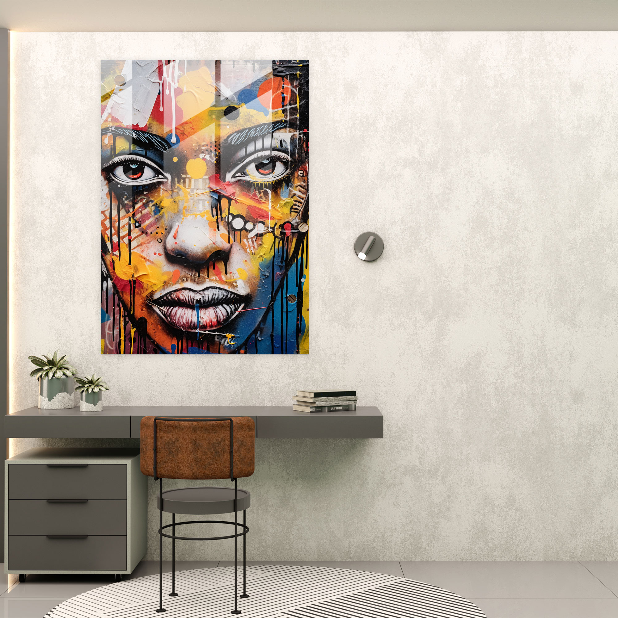 Basquiat Glass Print - Urban Graffiti Glass Wall Art - Basquiat, Glass Wall Art, Wall Decoration, Home Decoration