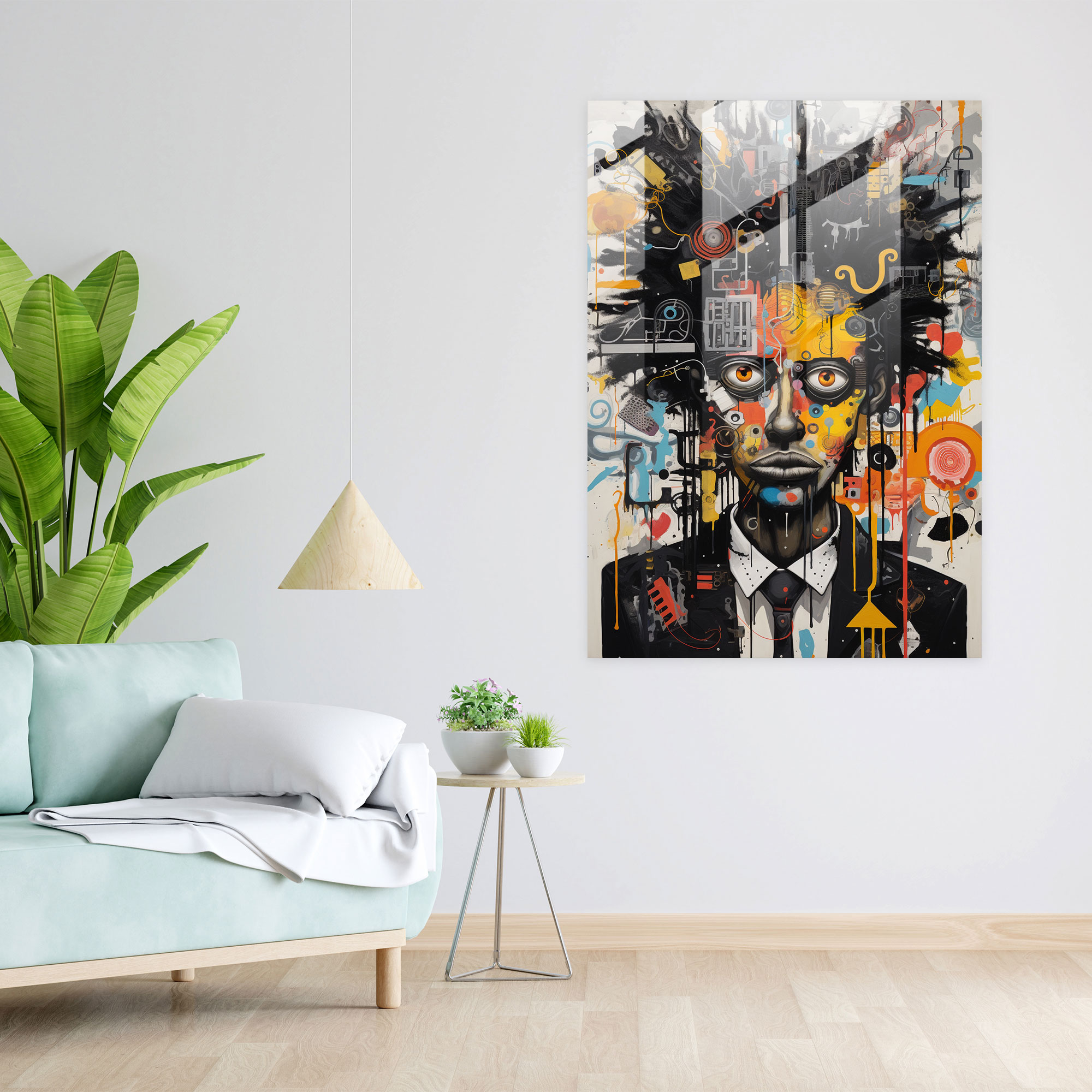 Basquiat Glass Print - Surreal Dreamscape - Basquiat, Glass Wall Art, Glass Print, Glass Art