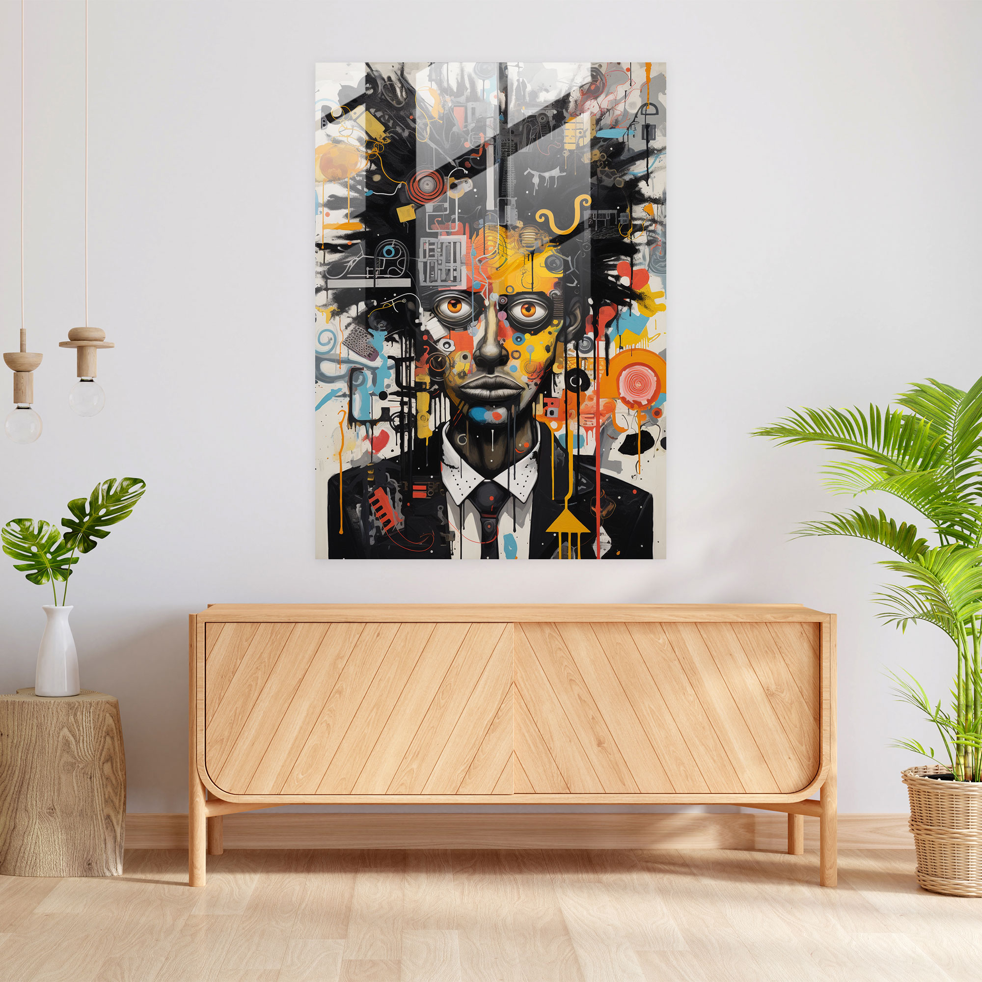 Basquiat Glass Print - Surreal Dreamscape - Basquiat, Glass Wall Art, Glass Print, Glass Art