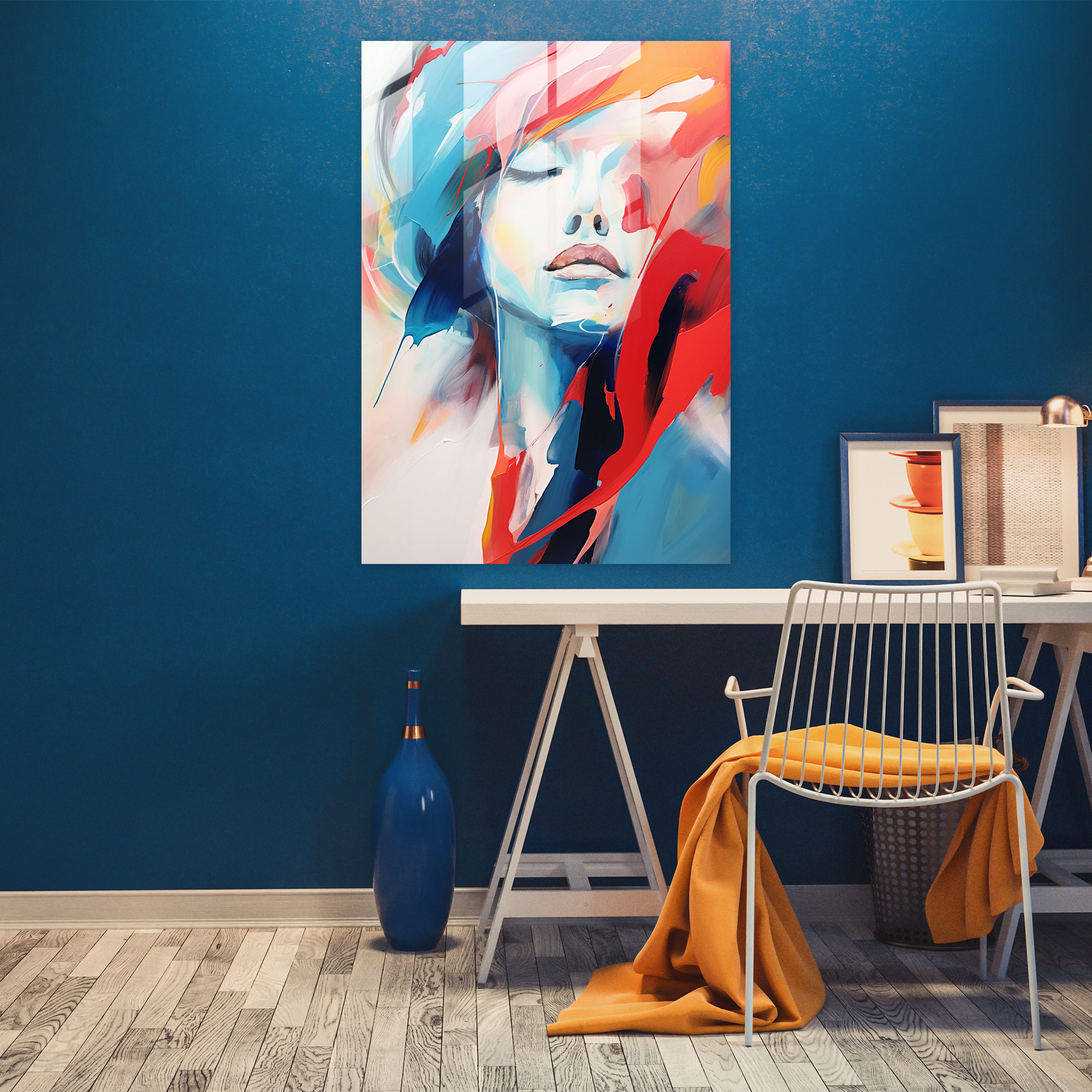 Basquiat Glass Print - Abstract Emotions - Basquiat, Abstract Expressionism, Vibrant Colors, Basquiat