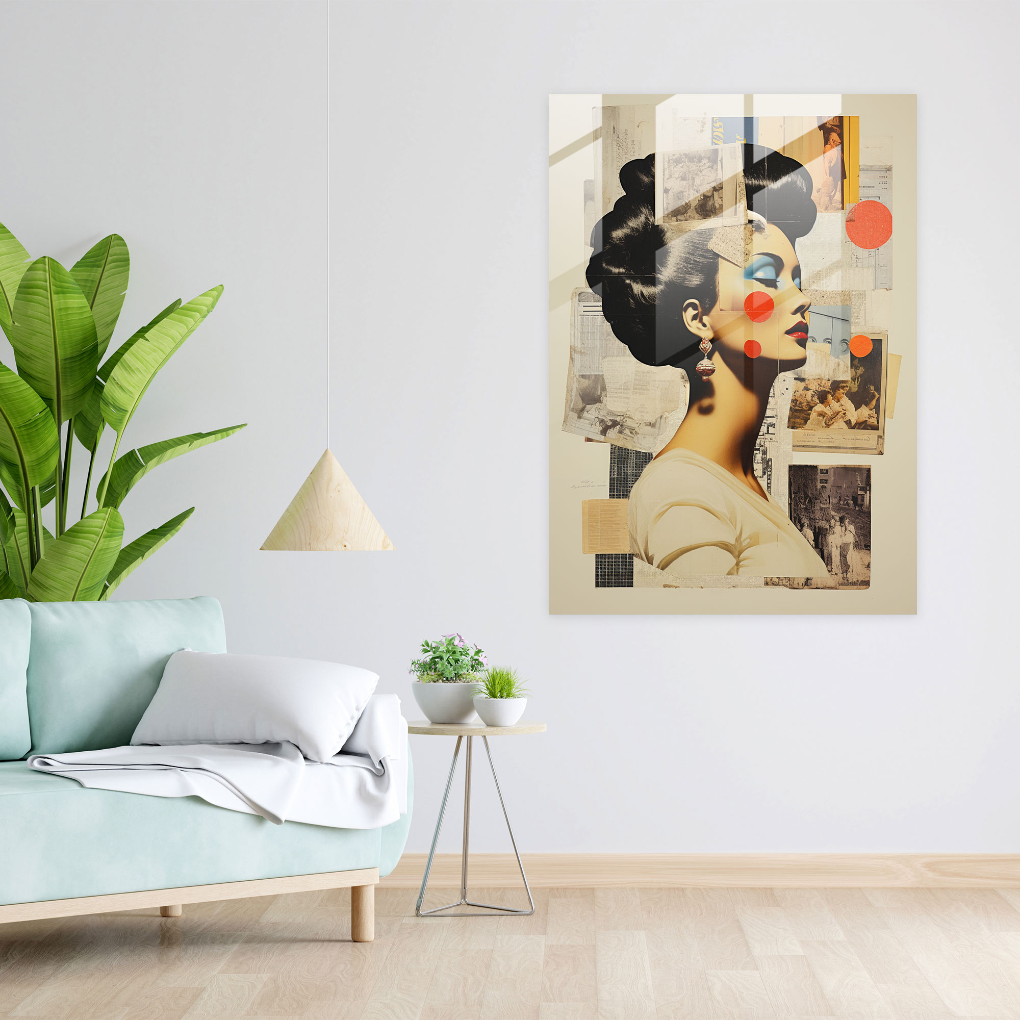 Basquiat Glass Print - Collage Of Dreams - Basquiat, Modern Art, Newspaper Clippings, Glass Print