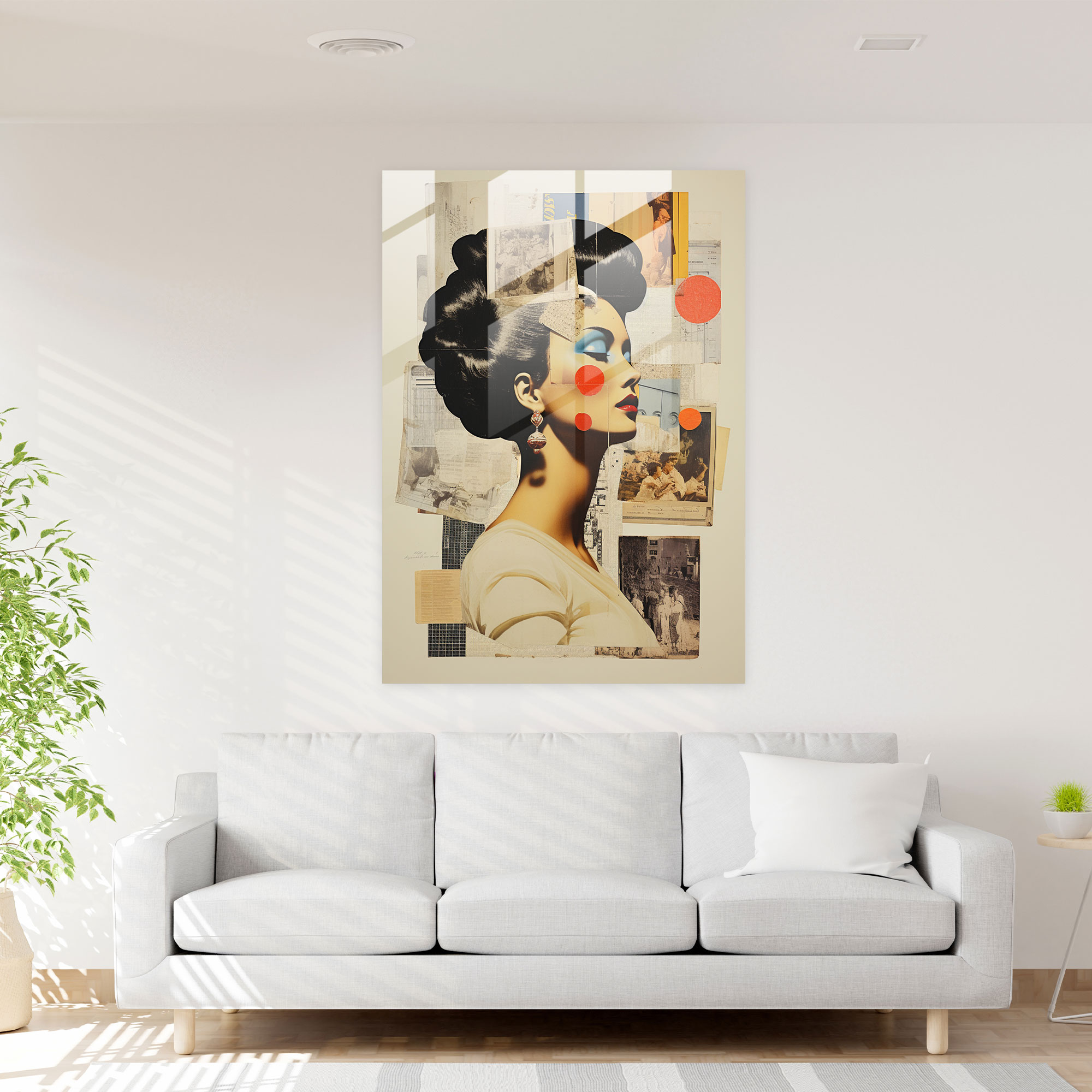 Basquiat Glass Print - Collage Of Dreams - Basquiat, Modern Art, Newspaper Clippings, Glass Print