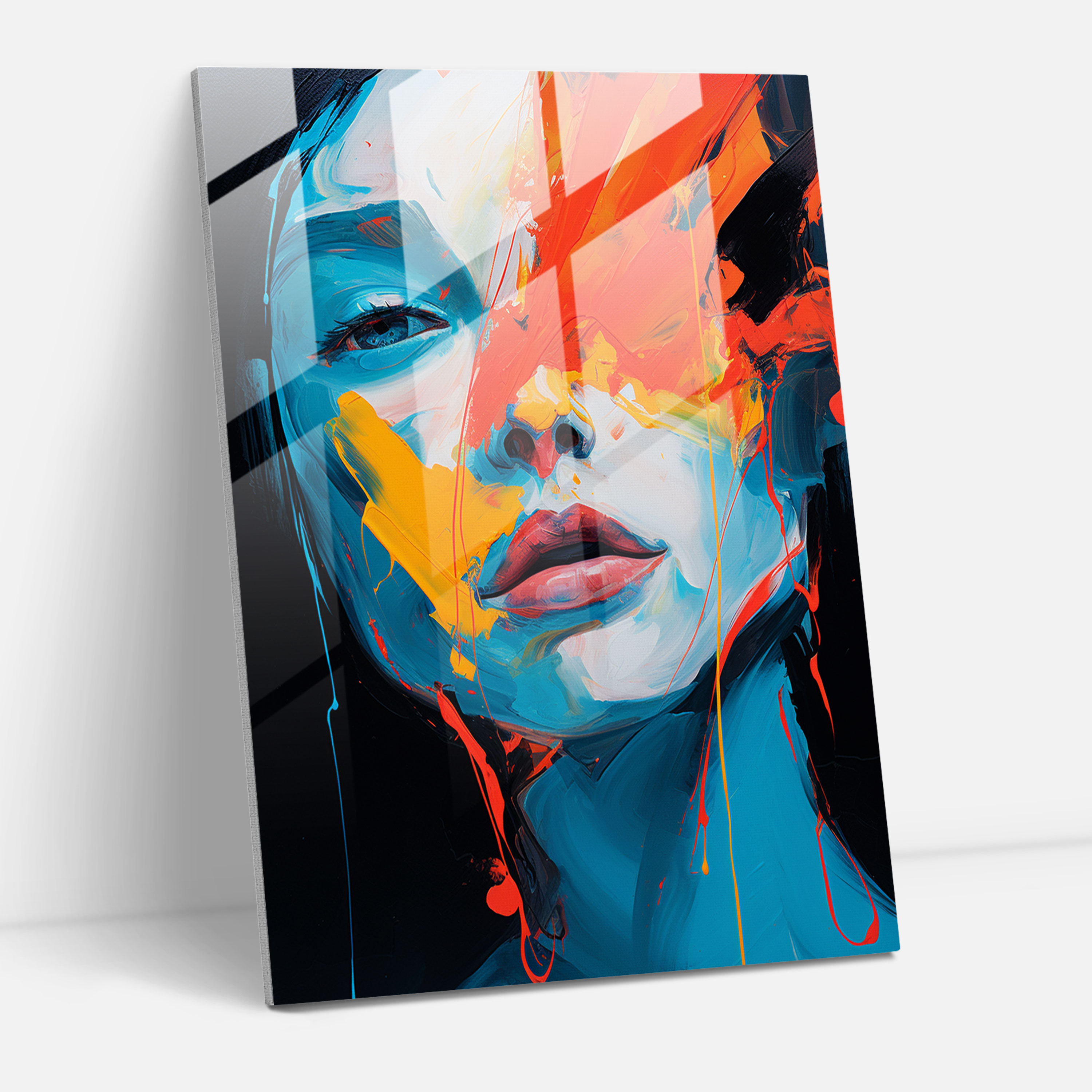 Basquiat Glass Print - Expressive Portrait - Basquiat, Expressive Brushwork, Wall Decoration, Glass Print