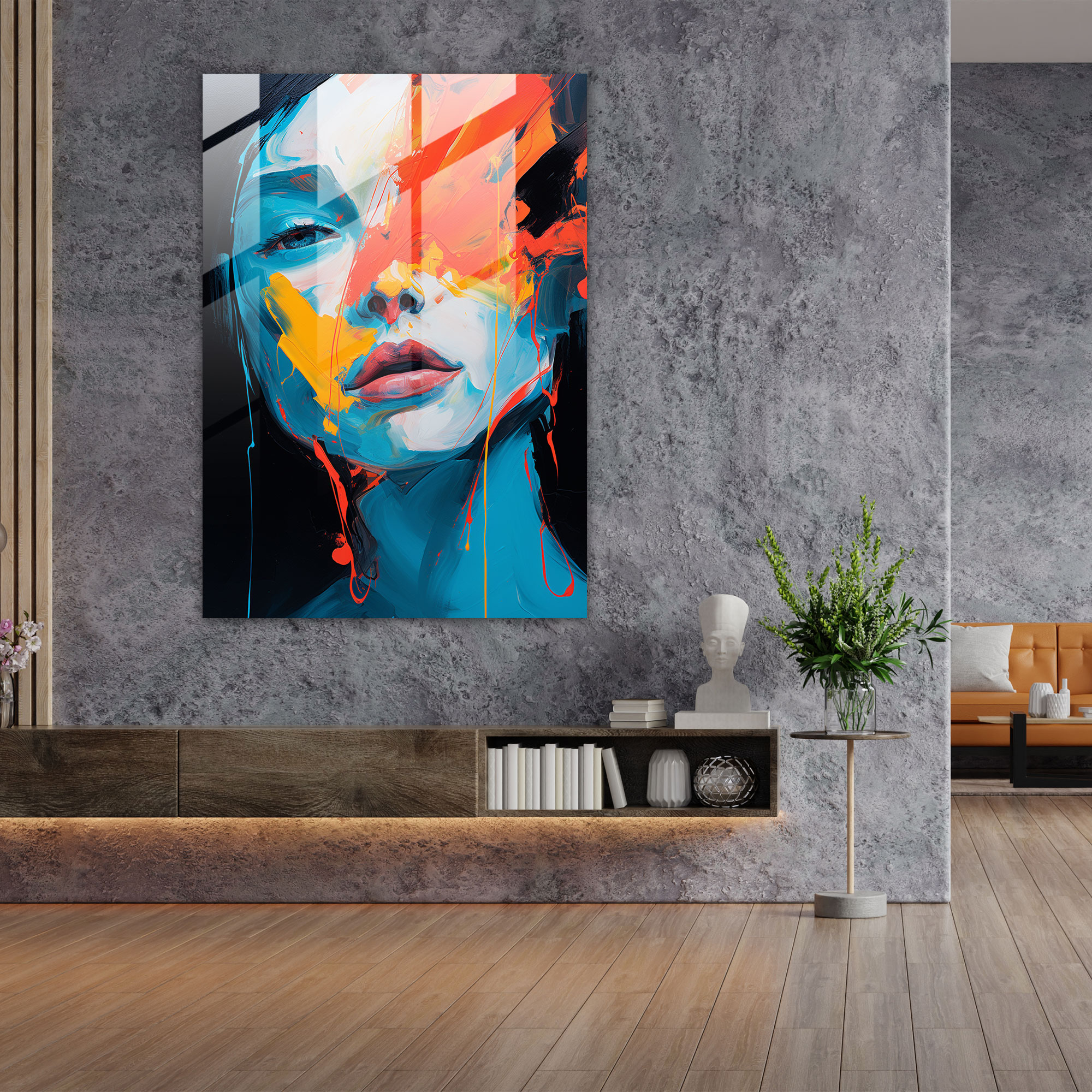 Basquiat Glass Print - Expressive Portrait - Basquiat, Expressive Brushwork, Wall Decoration, Glass Print