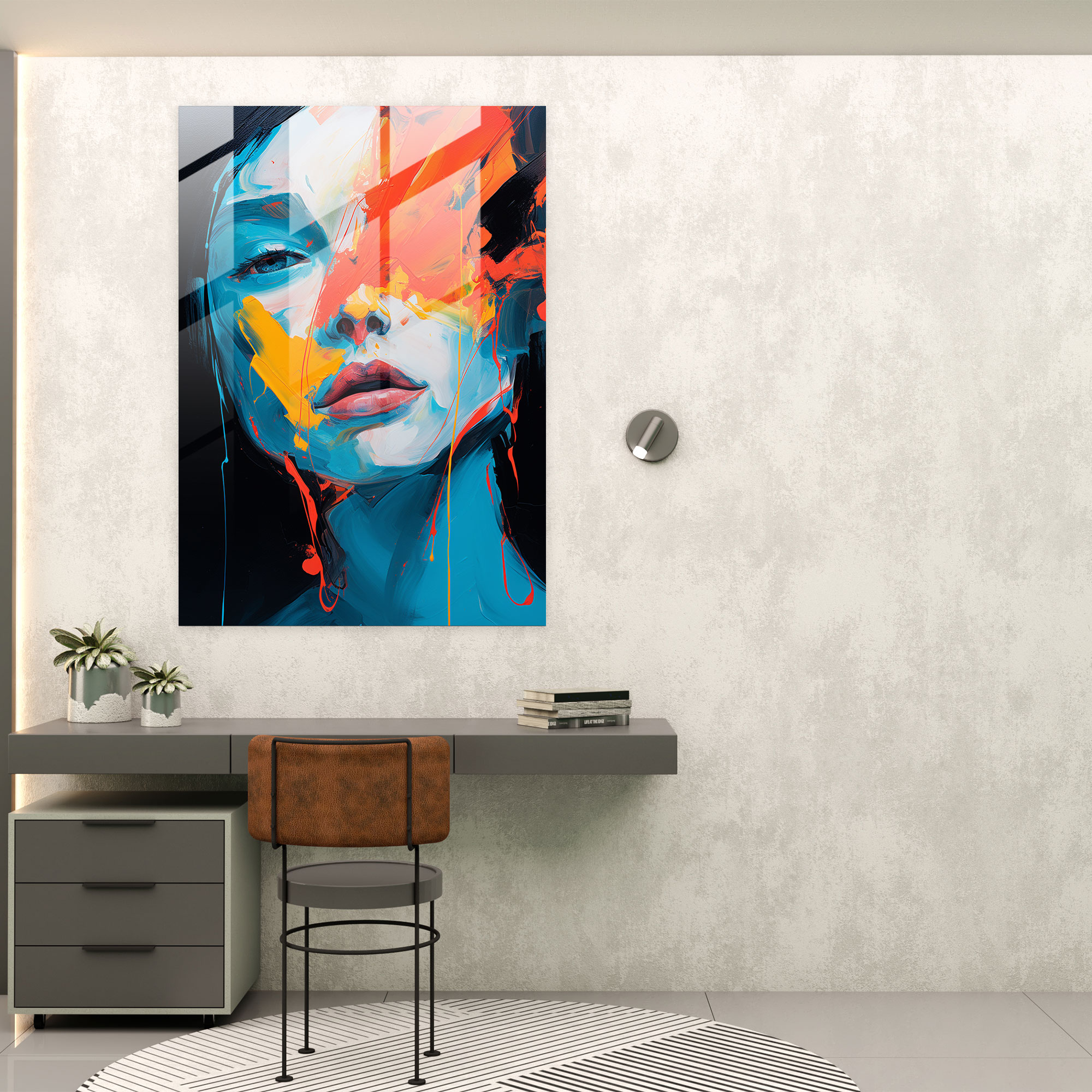 Basquiat Glass Print - Expressive Portrait - Basquiat, Expressive Brushwork, Wall Decoration, Glass Print