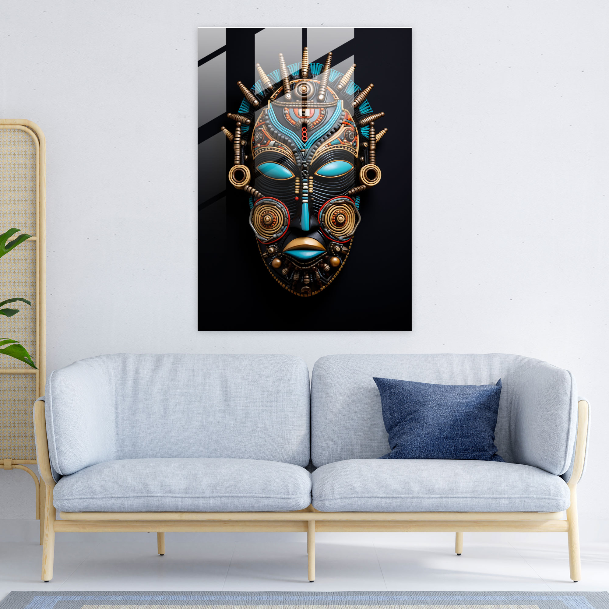 Basquiat Glass Print - African Fusion - Basquiat, Glass Print, Modern Art, Contemporary Art Elements