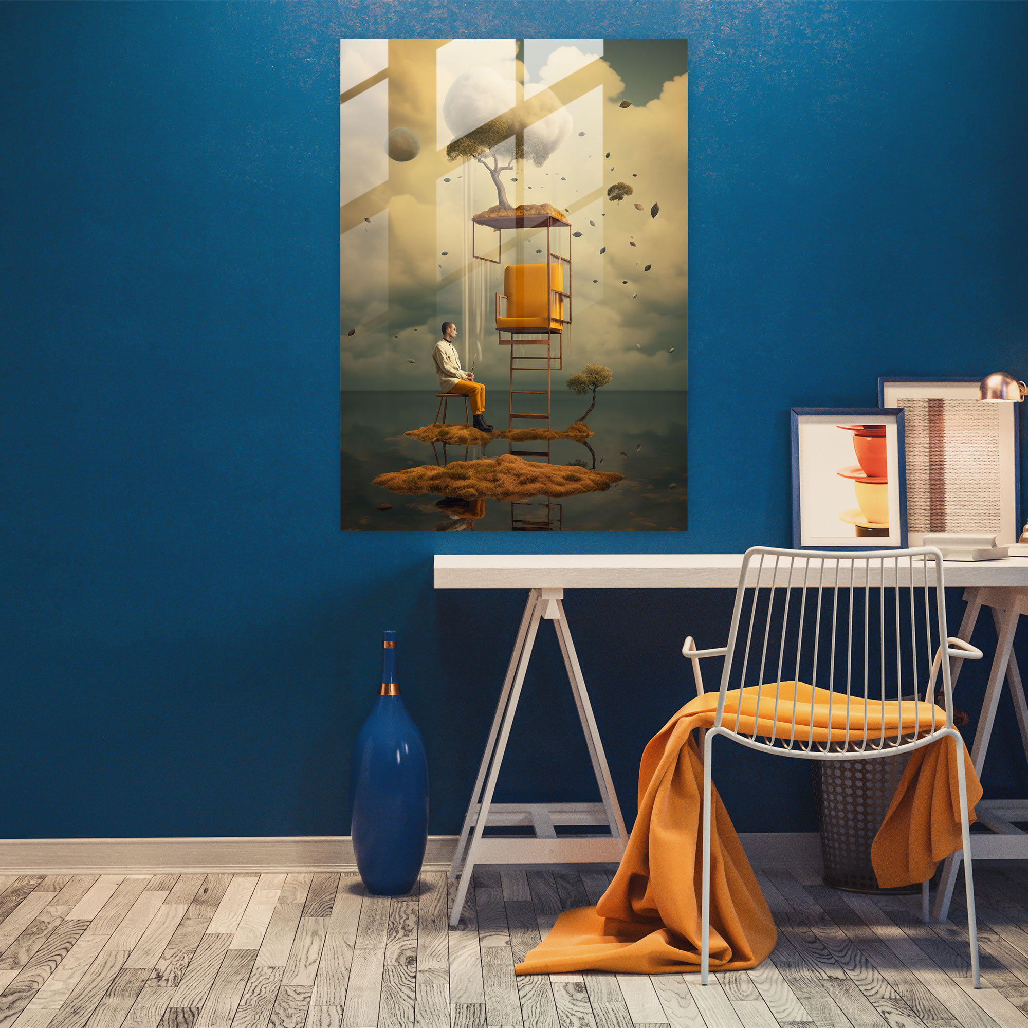 Basquiat Glass Print - Surreal Dreams - Basquiat, Wall Decoration, Glass Print, Unexpected Juxtapositions