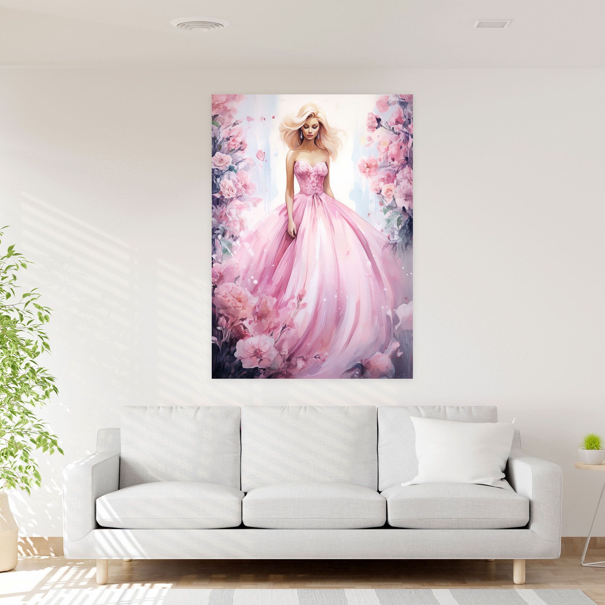 Barbie Ball Gown Canvas Print - Barbie, Barbie, Wall Art, Wall Decoration