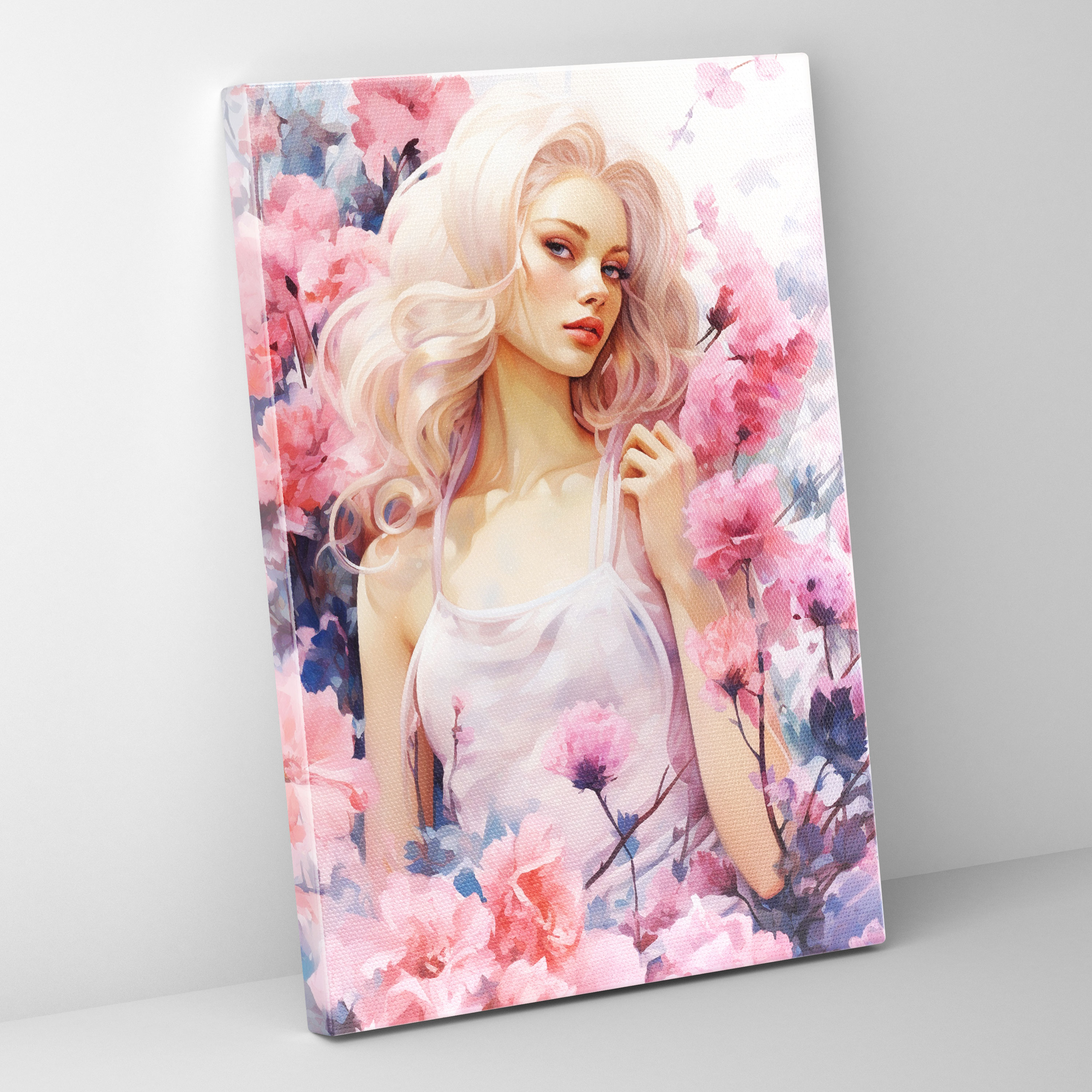 Barbie Watercolor Garden Canvas Print - Barbie, Dreamy Garden, Watercolor Painting, Canvas