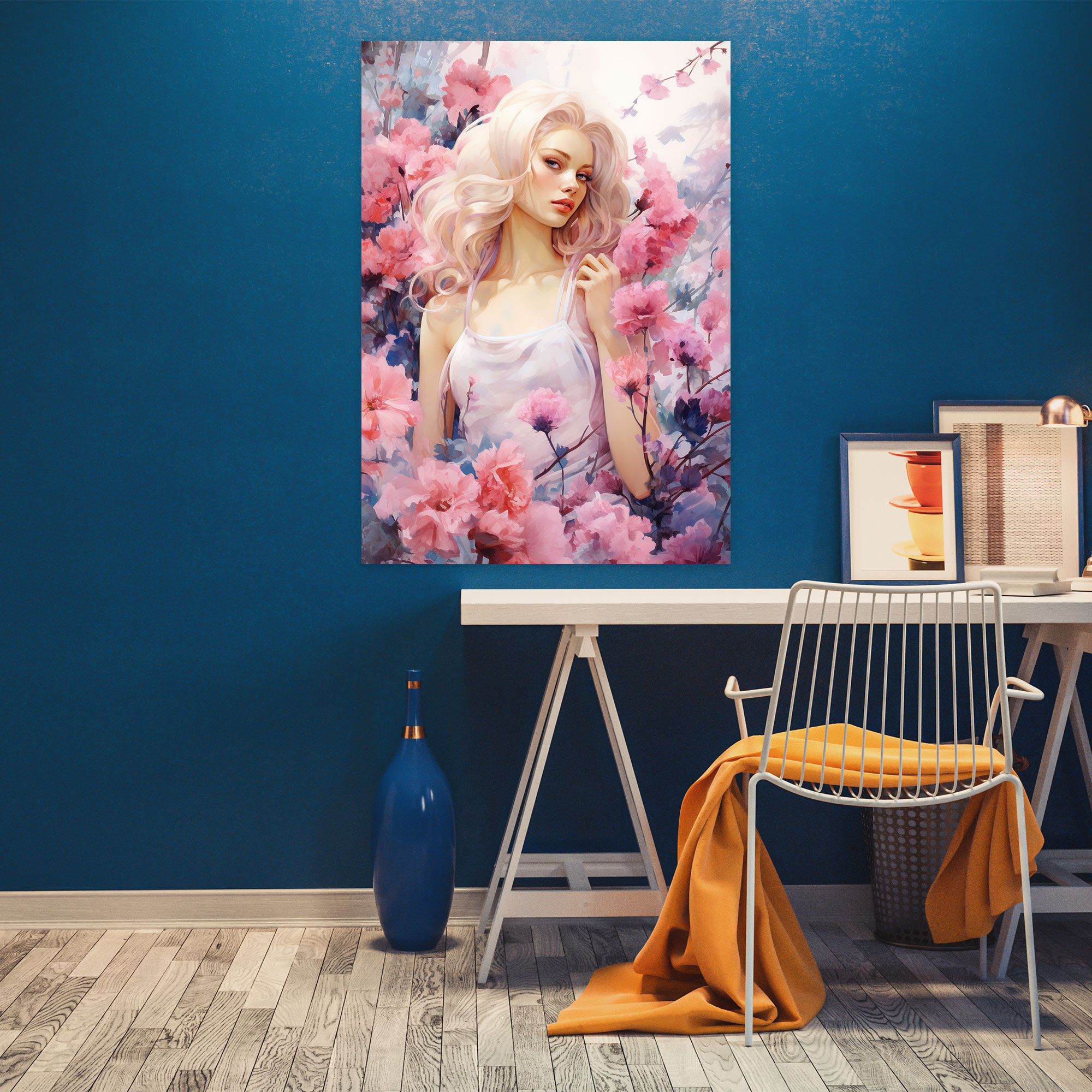 Barbie Watercolor Garden Canvas Print - Barbie, Dreamy Garden, Watercolor Painting, Canvas
