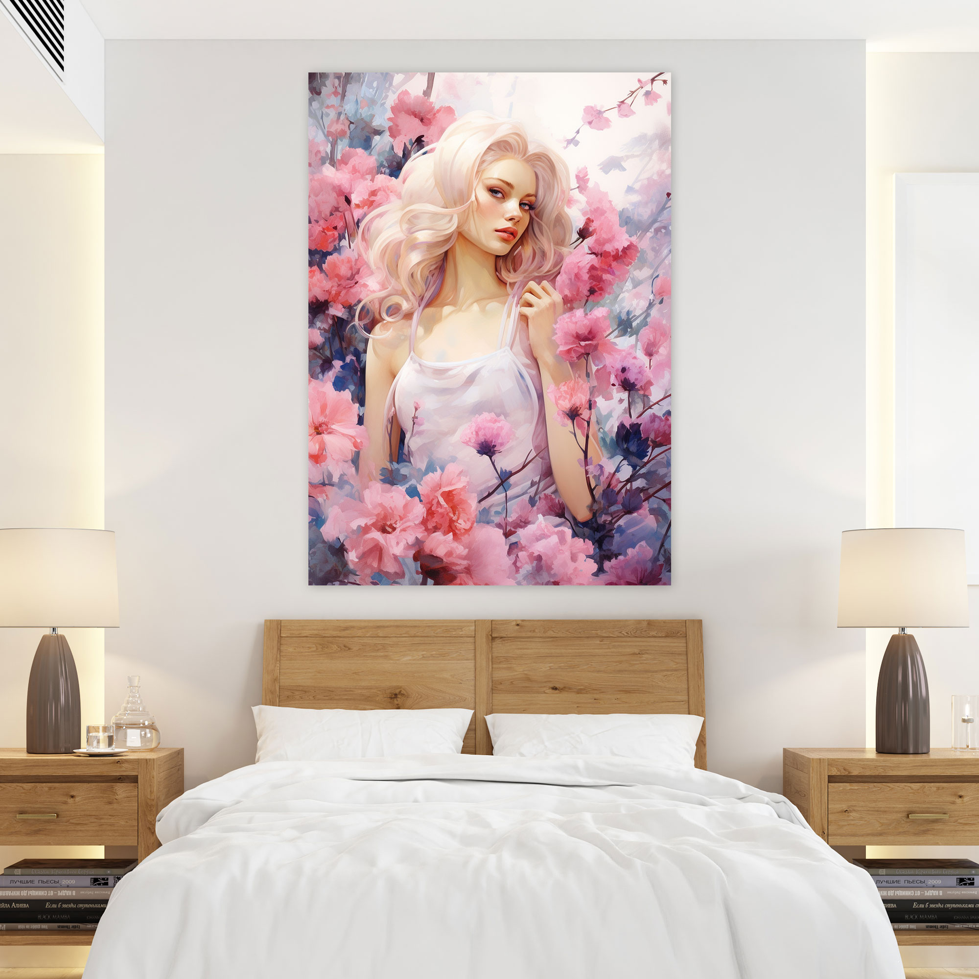 Barbie Watercolor Garden Canvas Print - Barbie, Dreamy Garden, Watercolor Painting, Canvas