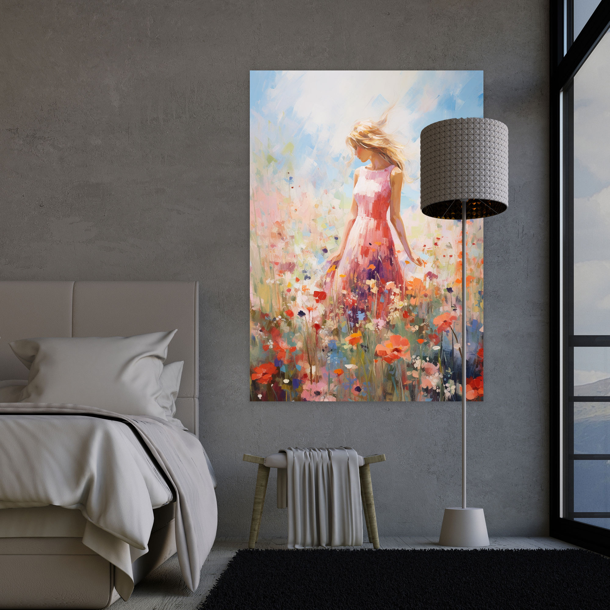 Barbie Blooming Flowers Canvas Print - Barbie, Canvas Wall Art, Impressionist Painting, Home Decoration