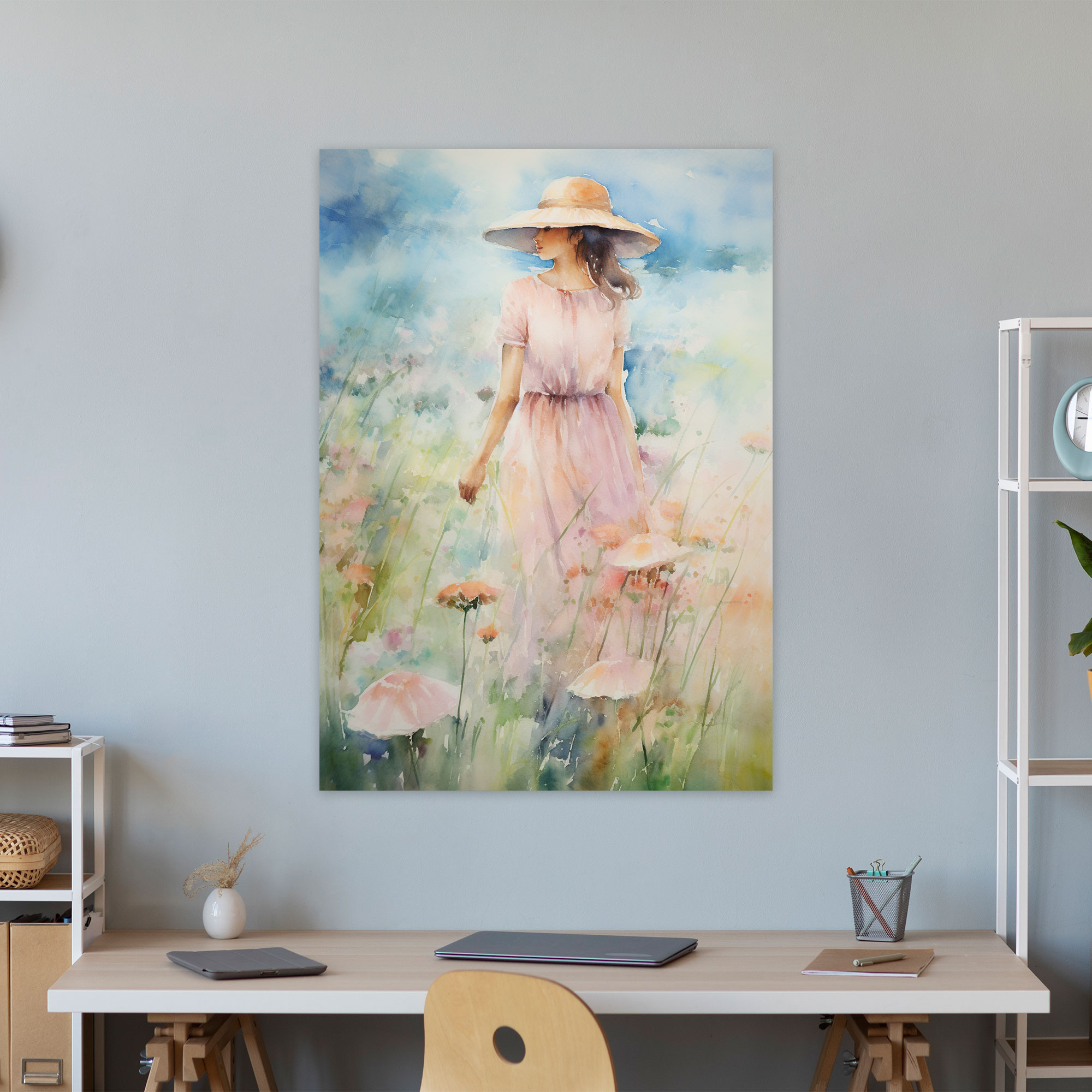 Barbie Canvas Print - Impressionist Watercolor Painting Wall Art - Barbie, Canvas, Canvas Wall Art, Soft Brushstrokes
