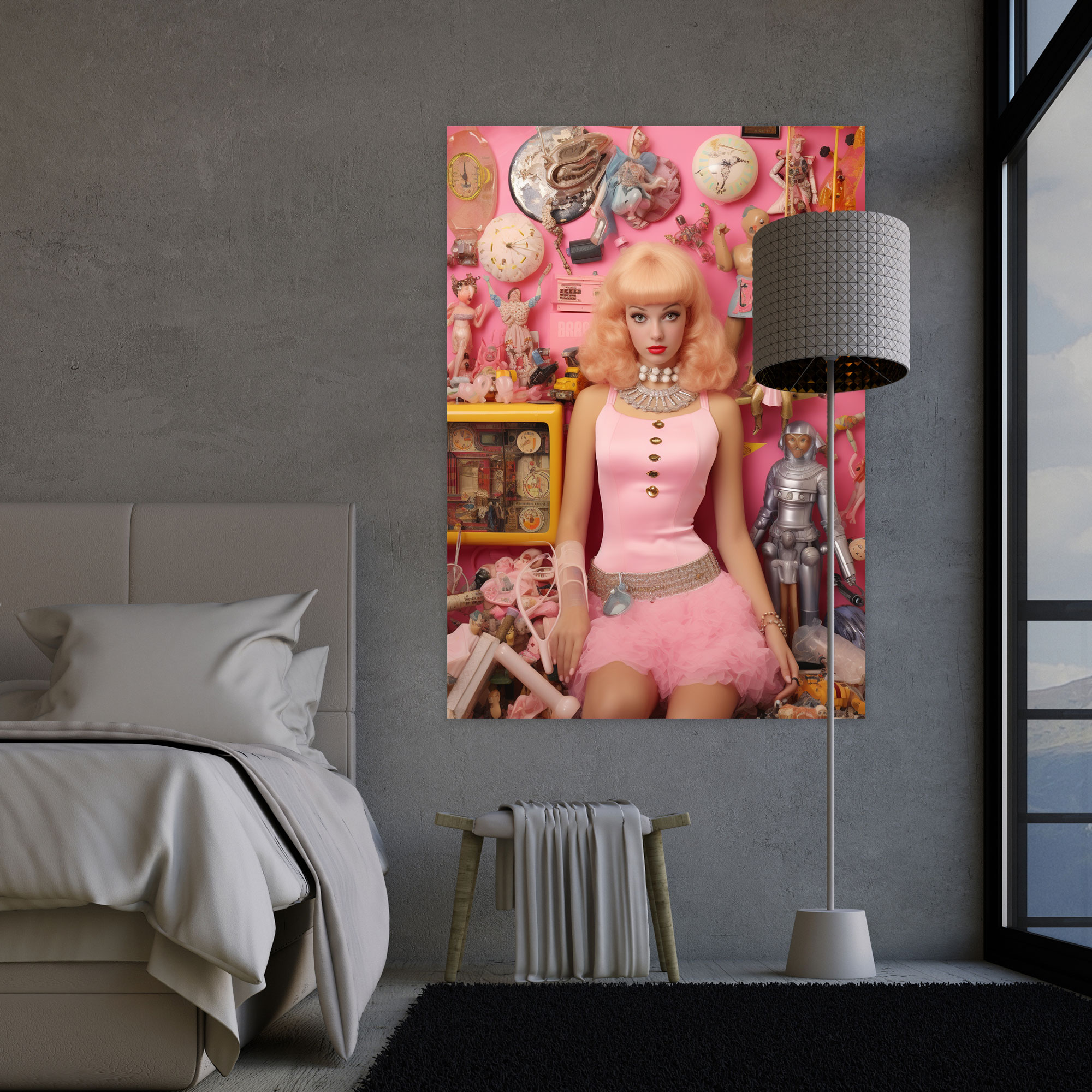 Barbie Canvas Print - Retro-Inspired Collage Wall Art - Barbie, Home Decoration, Wall Art, Retro-Inspired Collage