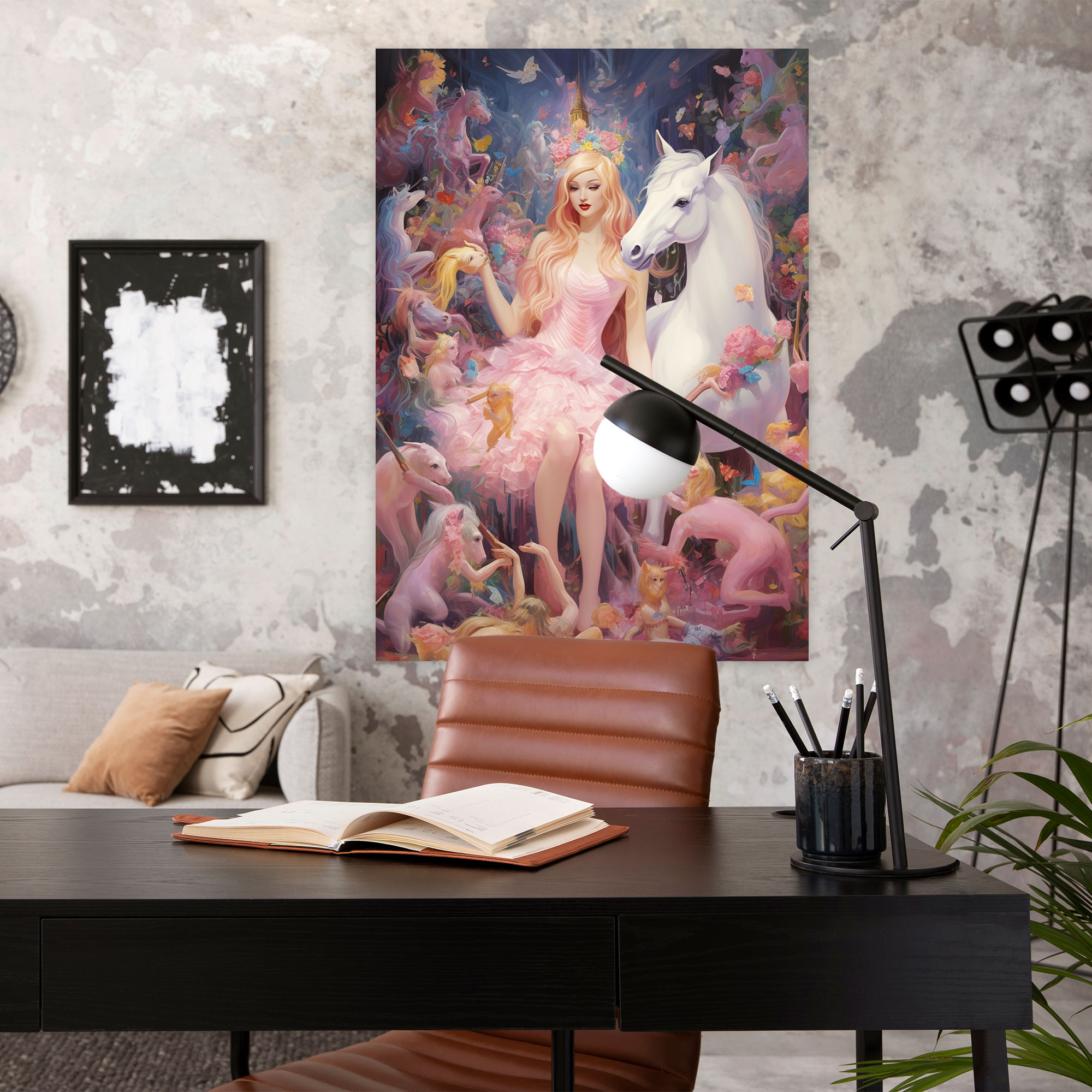Barbie Canvas Print - Whimsical Fantasy Painting Wall Art - Barbie, Canvas Wall Art, Canvas, Whimsical Fantasy Painting