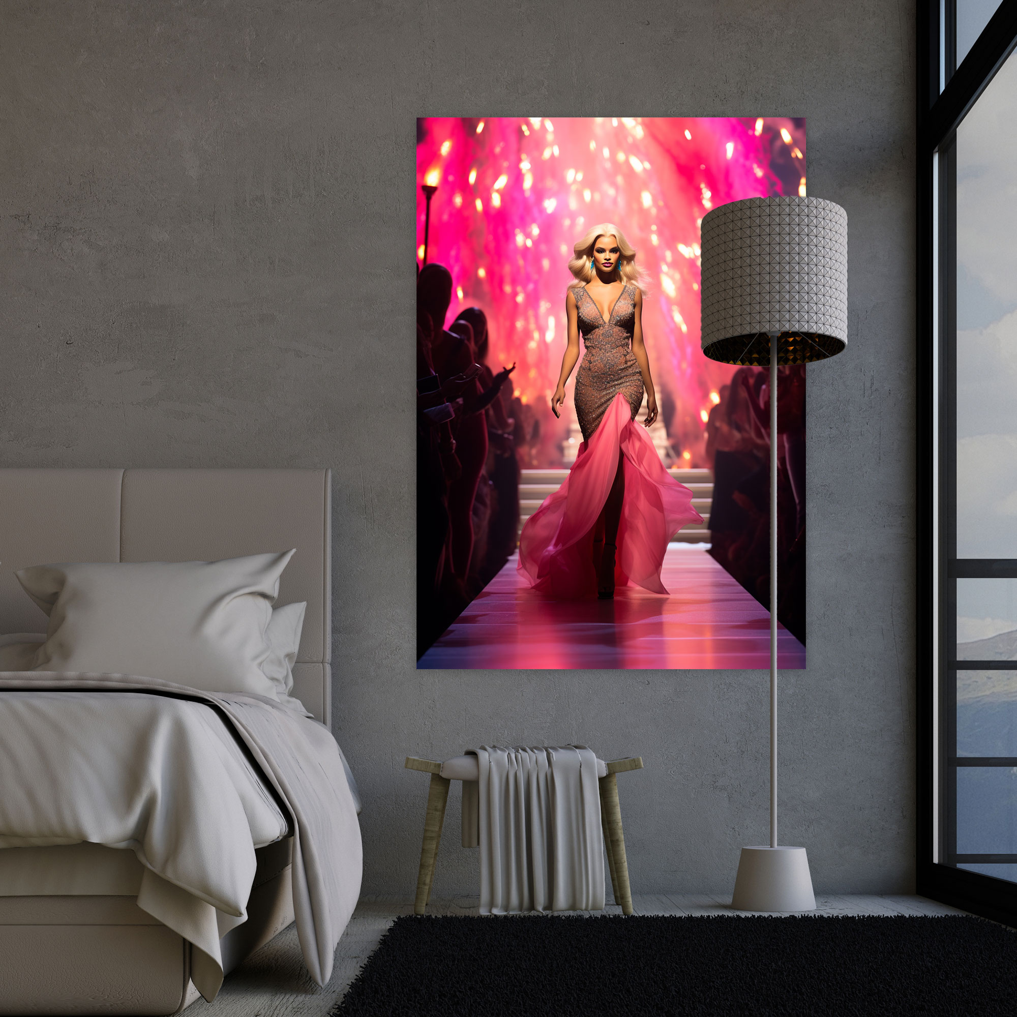 Fashion Show Barbie Canvas Print - Barbie, Fashion Show, Vibrant Colors, Home Decoration