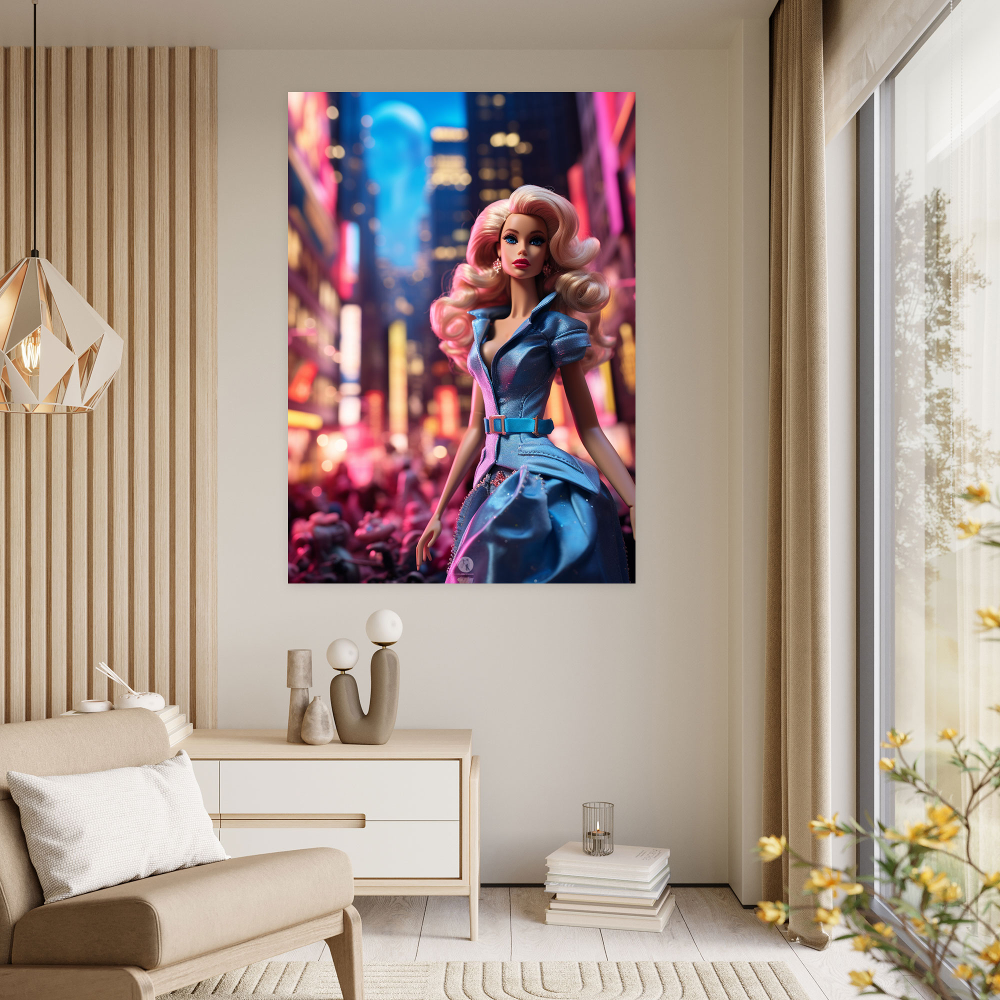 Cityscape Barbie Canvas Print - Barbie, Canvas, Wall Art, Canvas Print