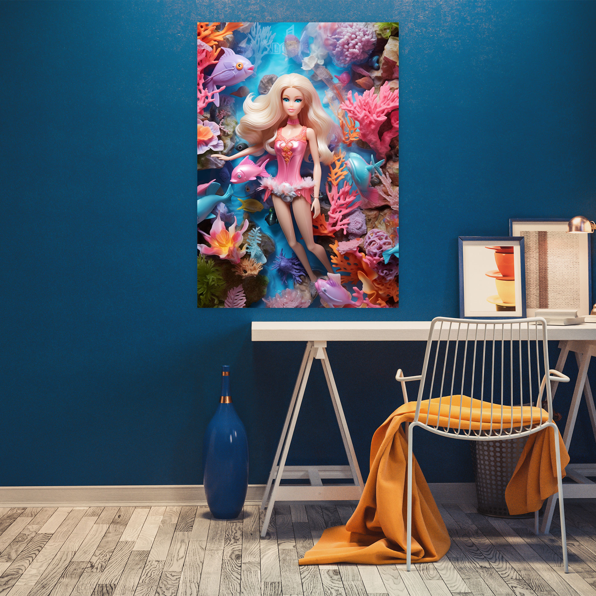 Underwater Adventure Barbie Canvas Print - Barbie, Underwater Adventure, Wall Decoration, Exotic Sea Creatures