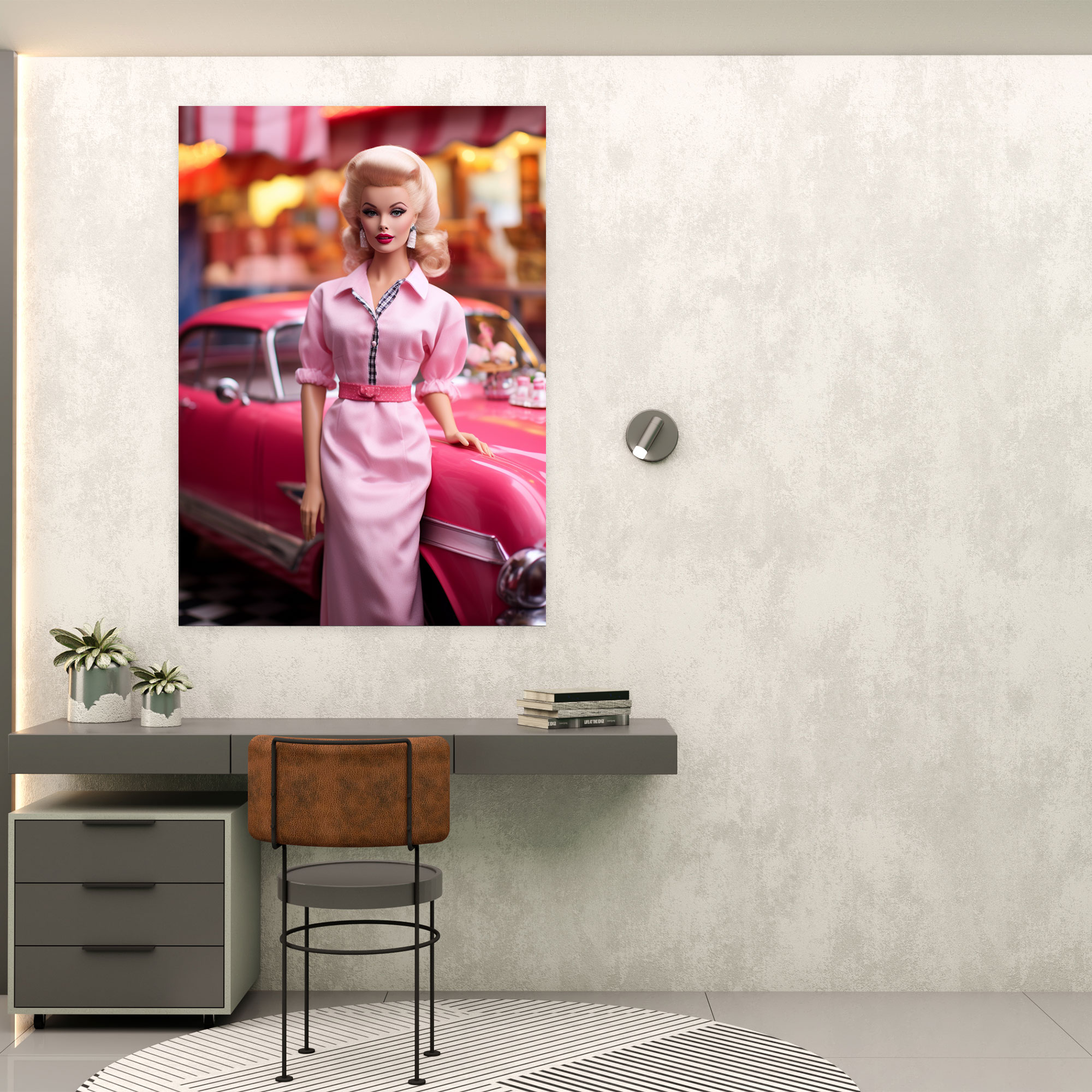 Retro Barbie Canvas Print - Barbie, Home Decoration, Canvas Print, Canvas