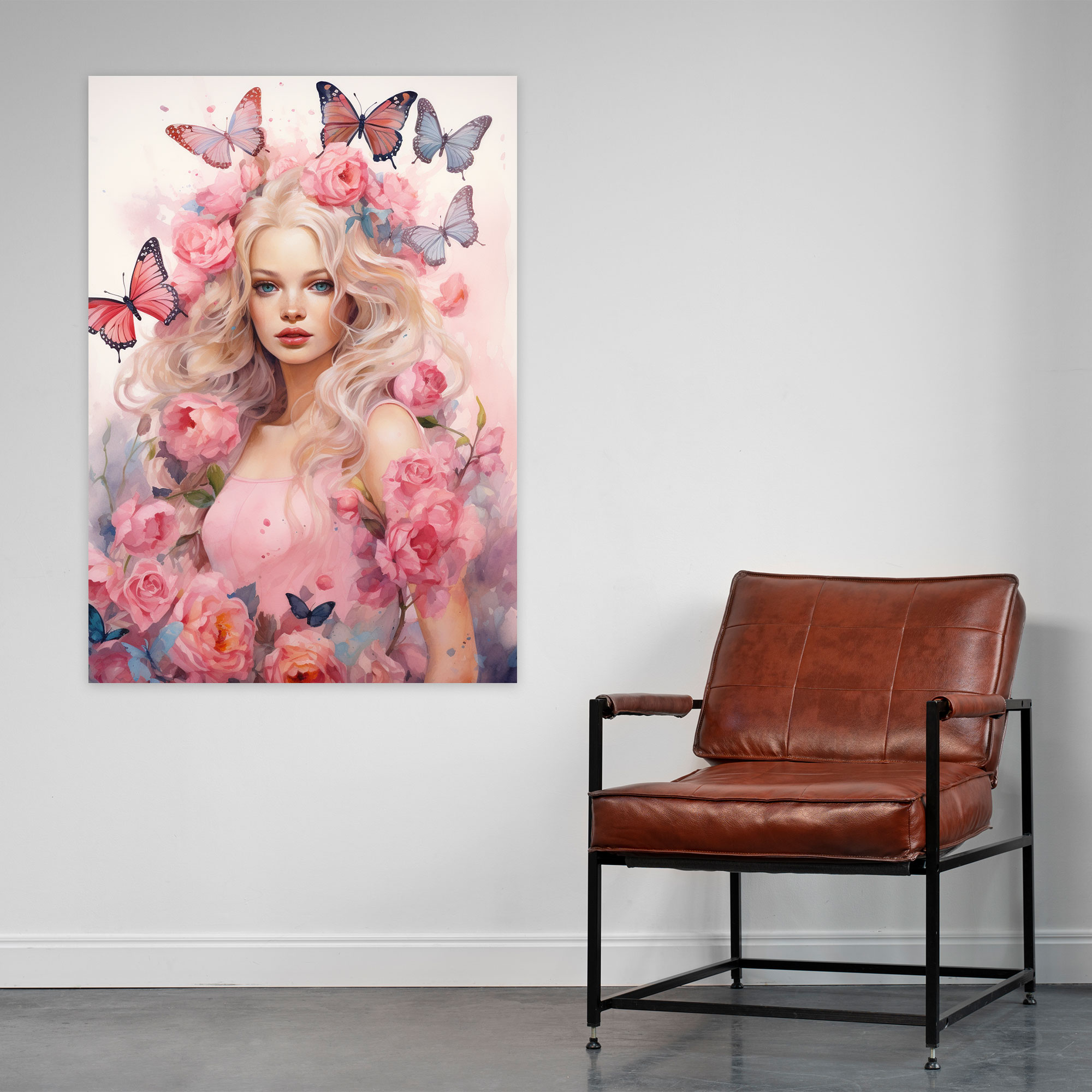 Barbie Canvas Print - Enchanting Garden - Barbie, Watercolor, Barbie, Wall Decoration