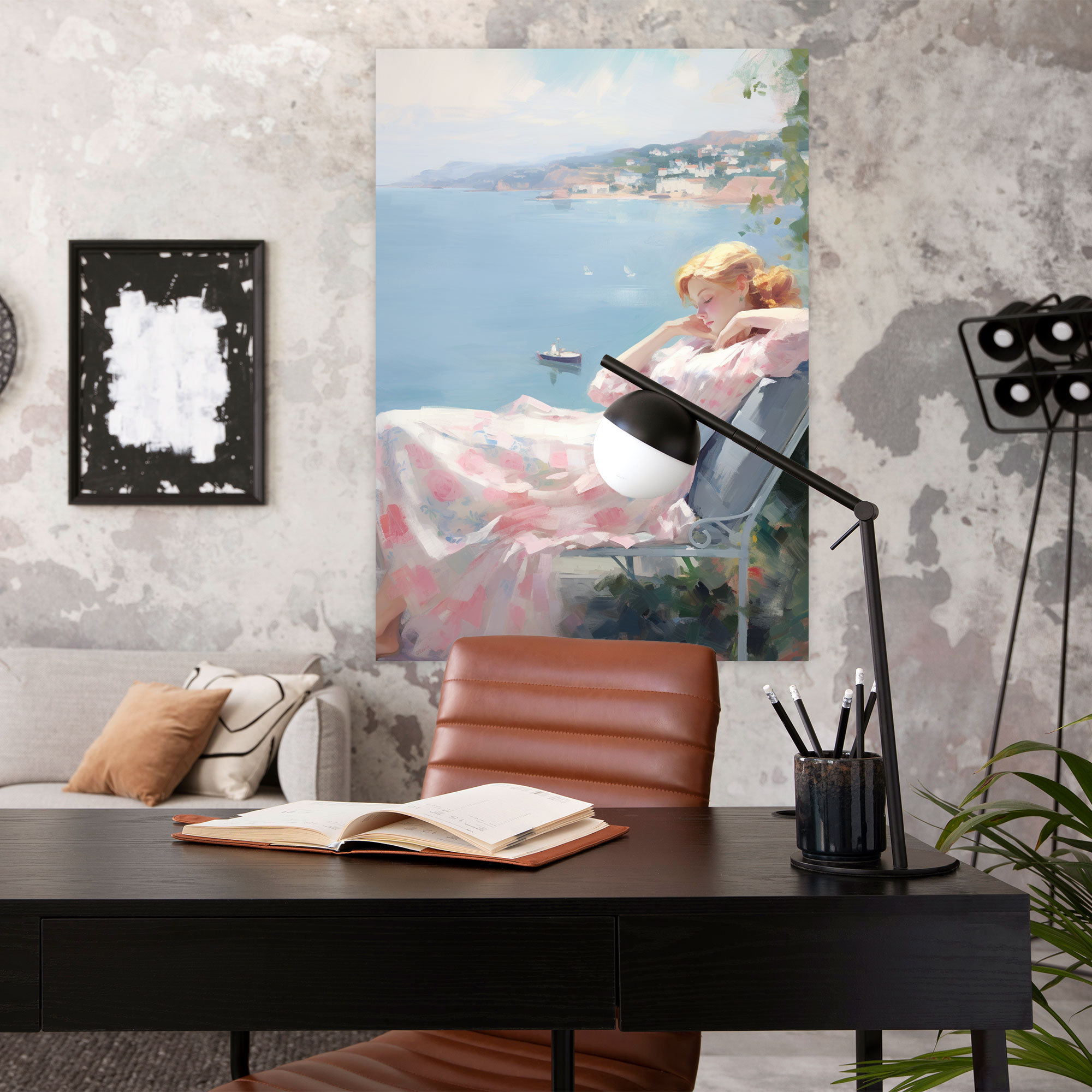 Barbie Canvas Print - Seaside Serenity - Barbie, Canvas Wall Art, Impressionist, Canvas Print