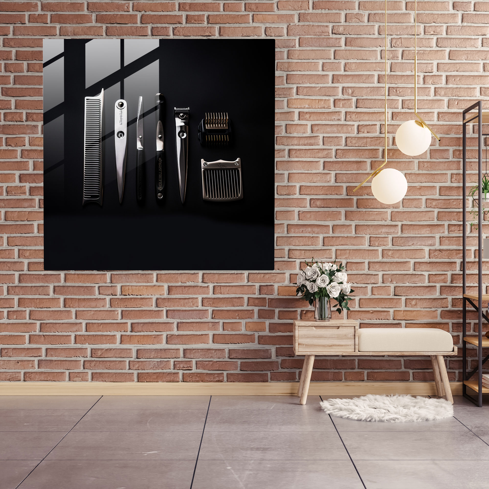 Barber's Essentials - Glass Print - Barber, Home Decoration, Modern Art, Barber
