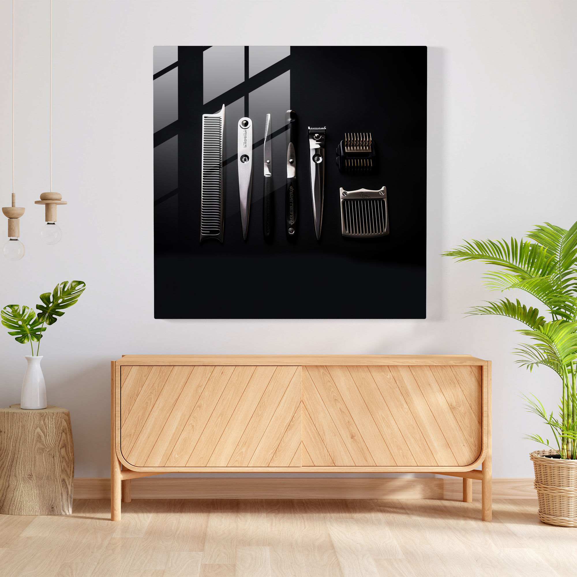 Barber's Essentials - Glass Print - Barber, Home Decoration, Modern Art, Barber