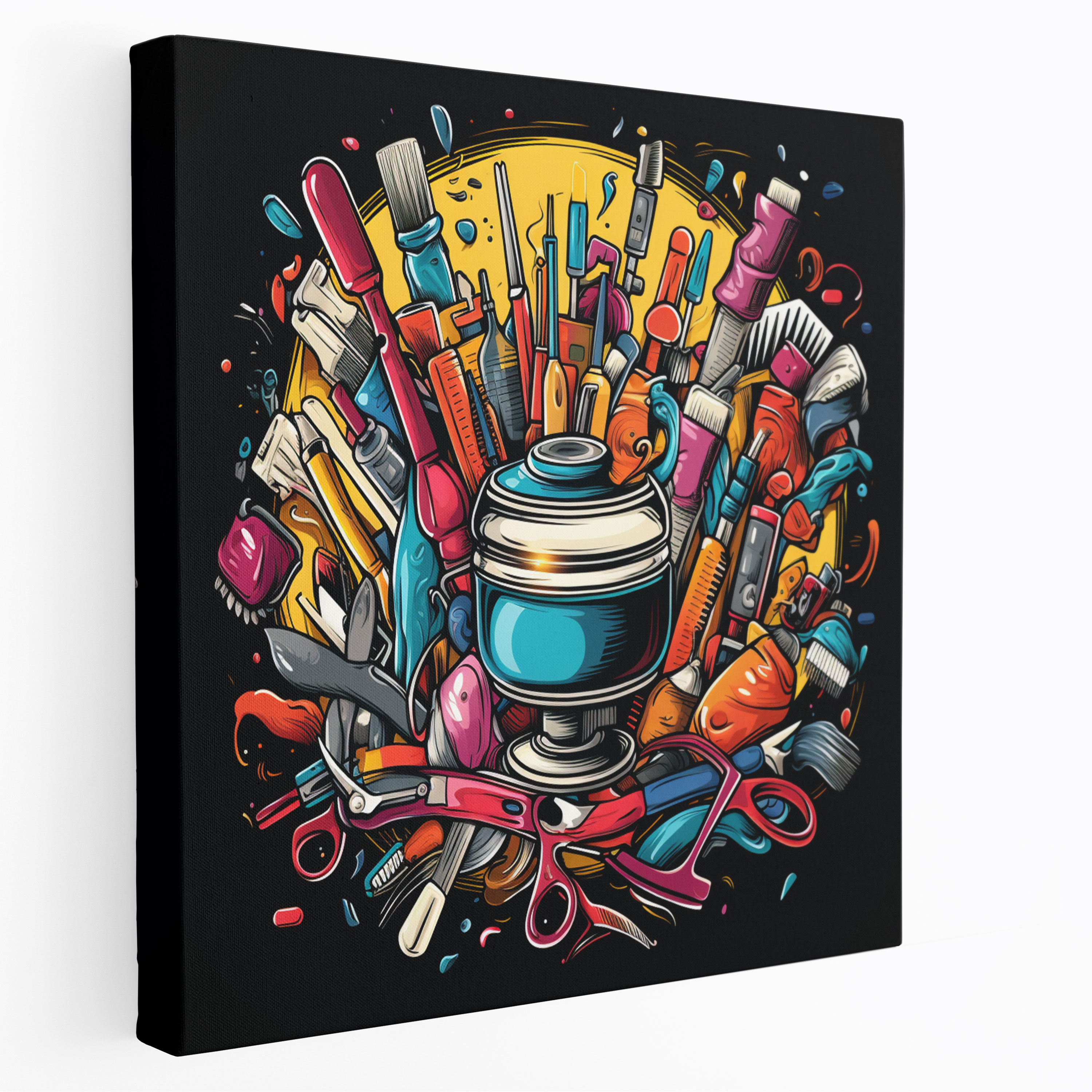 Barber Tools Canvas Print - Barber, Canvas, Barber Tools, Wall Decoration
