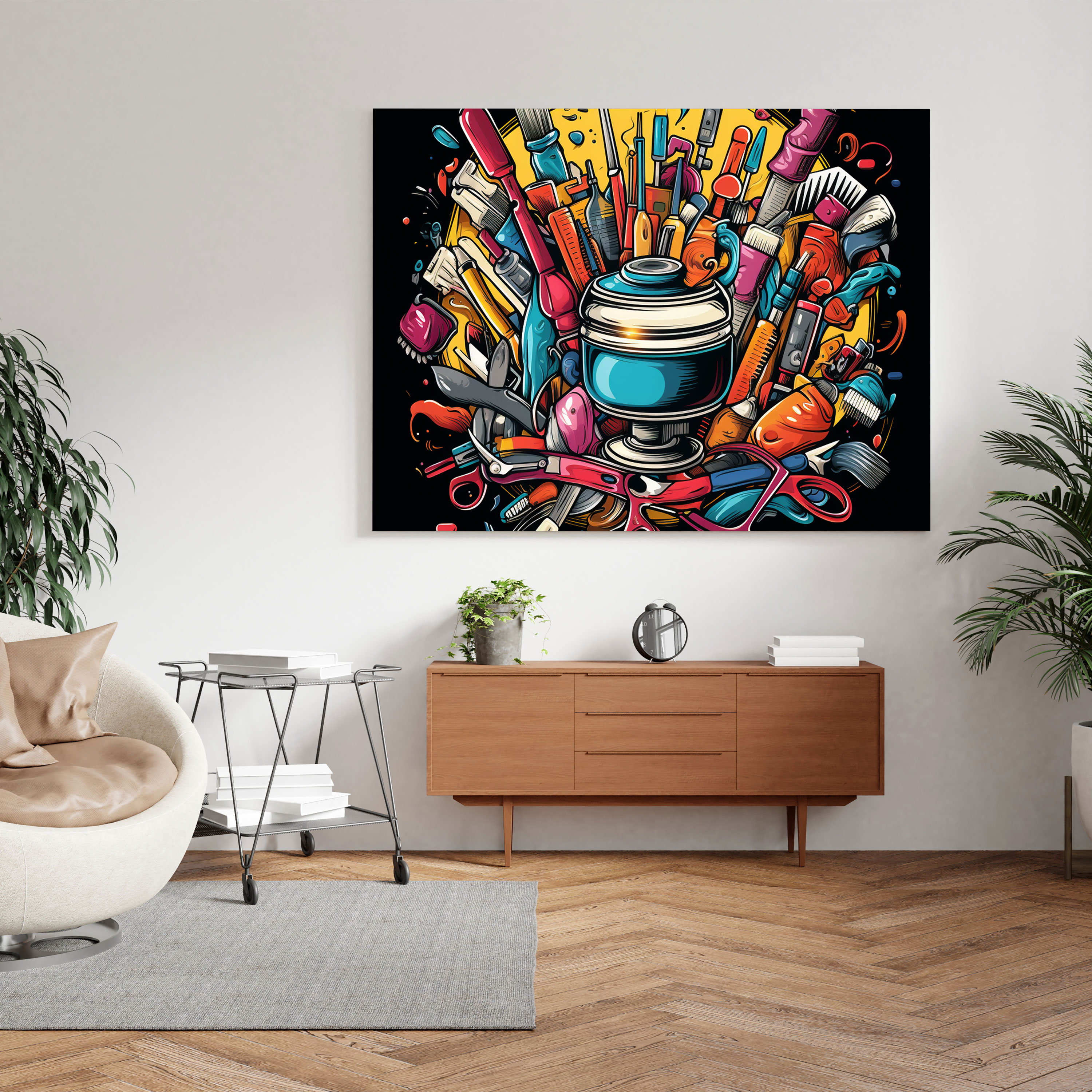 Barber Tools Canvas Print - Barber, Canvas, Barber Tools, Wall Decoration