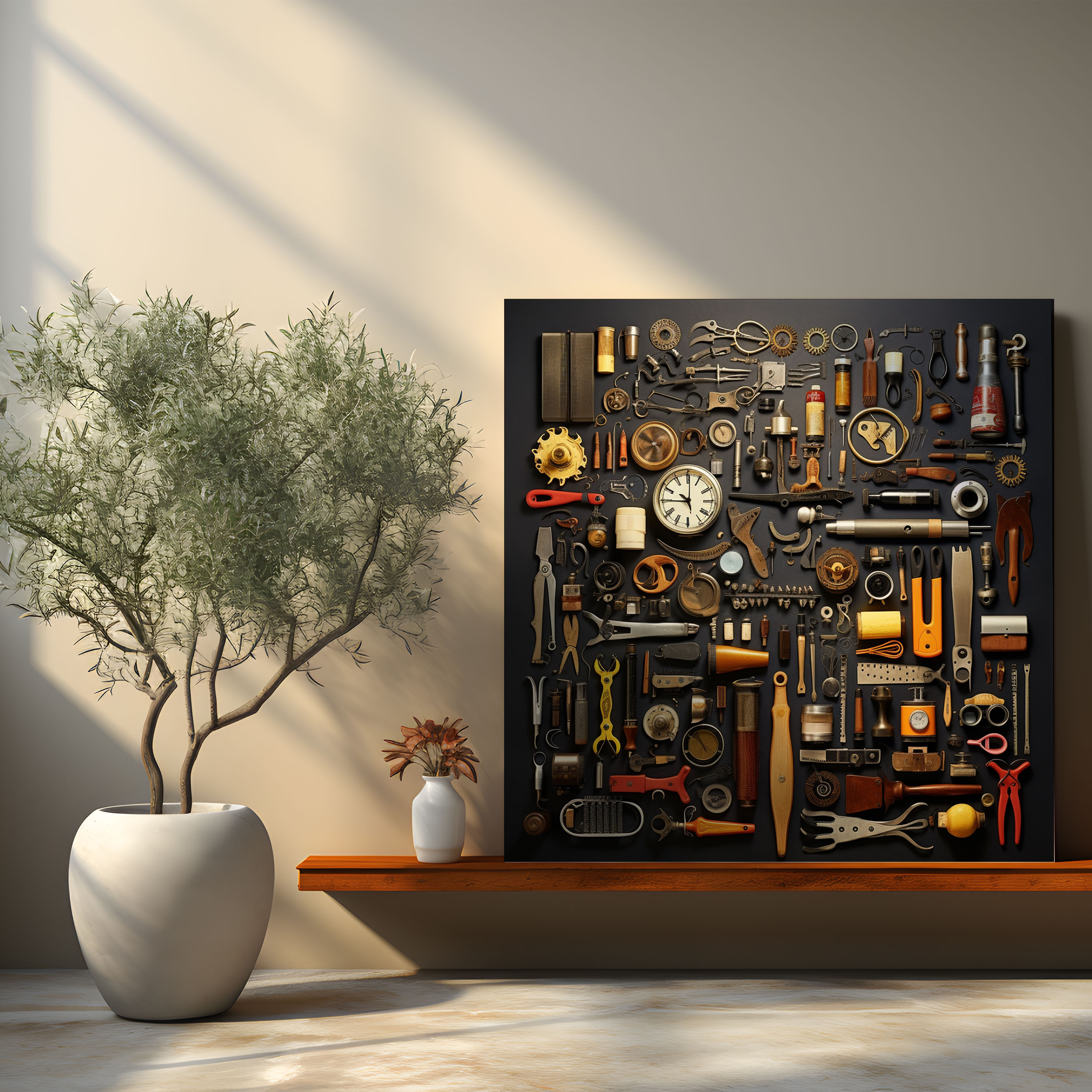 Barber Tools Collage Canvas Print - Barber, Canvas Wall Art, Intriguing, Collage
