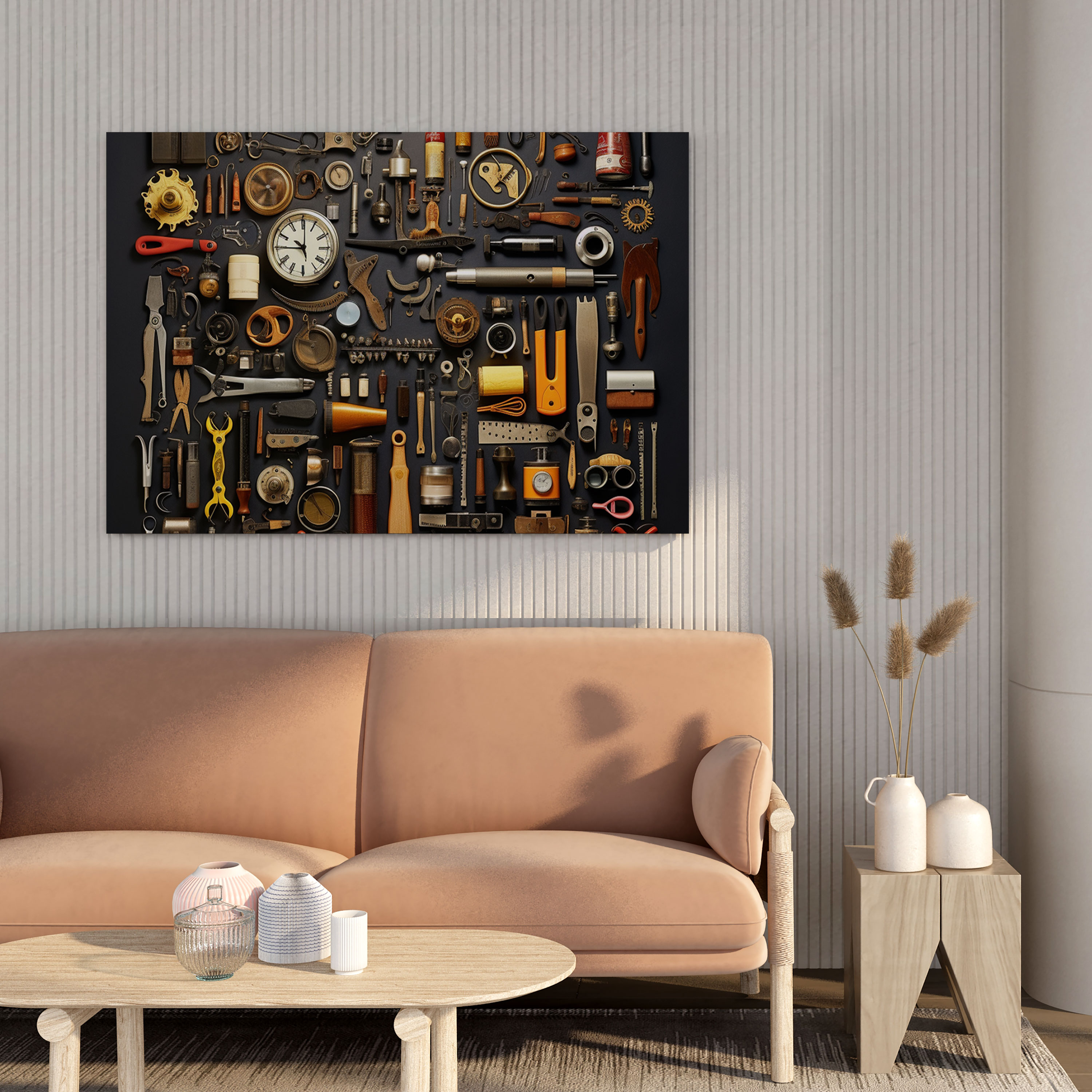 Barber Tools Collage Canvas Print - Barber, Canvas Wall Art, Intriguing, Collage