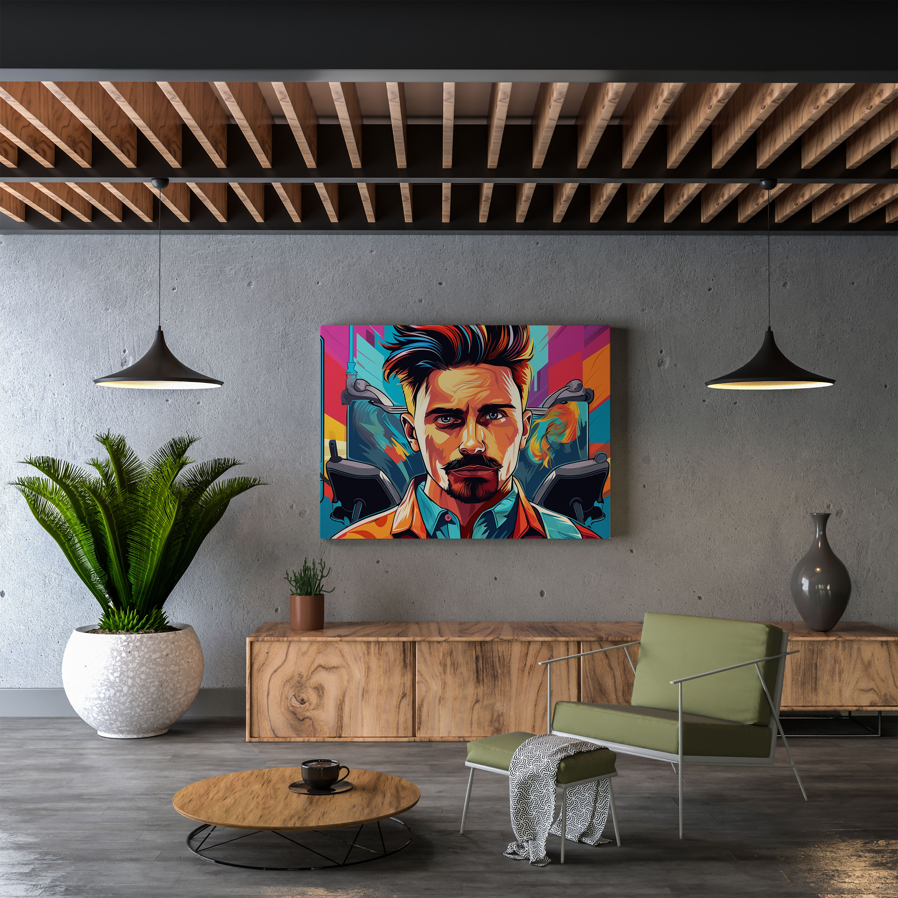 Pop Art Barber Canvas Print - Barber, Wall Art, Barber, Canvas
