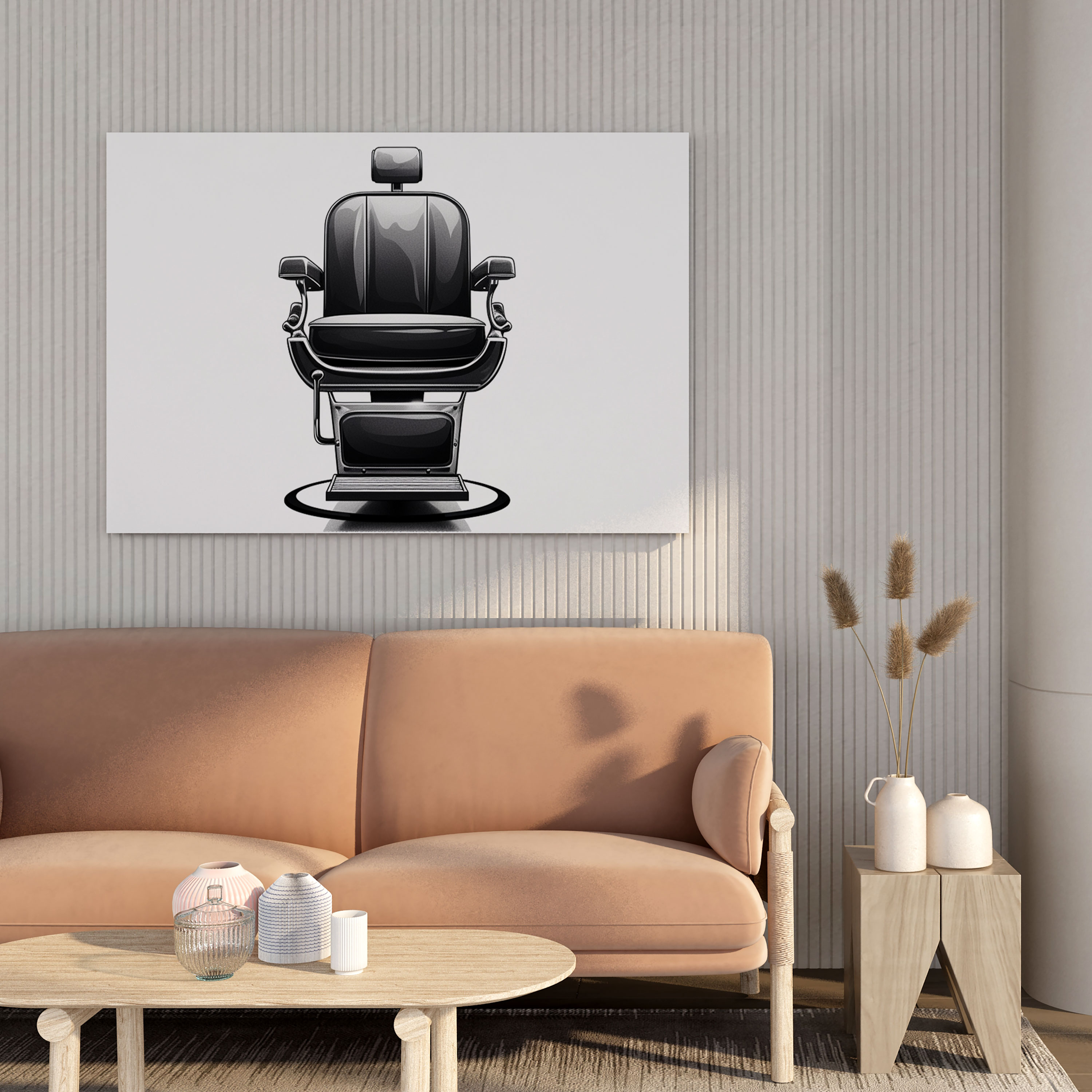 Barber Modern Minimalist Canvas Print - Barber, Canvas, Barber, Canvas Wall Art