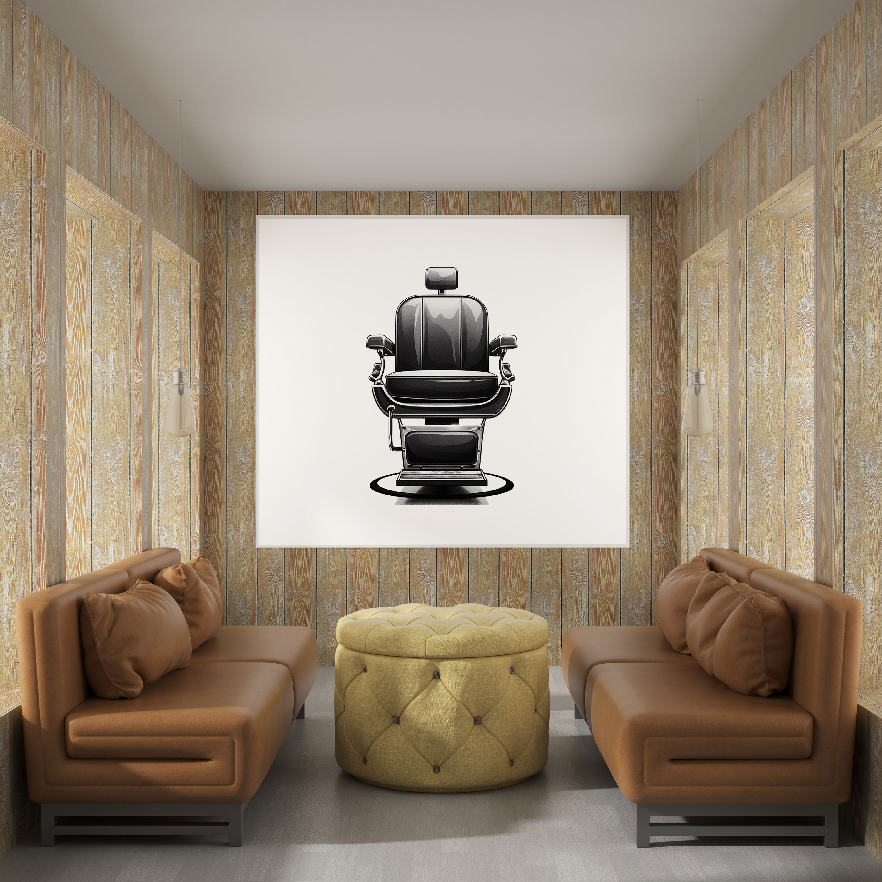 Barber Modern Minimalist Canvas Print - Barber, Canvas, Barber, Canvas Wall Art
