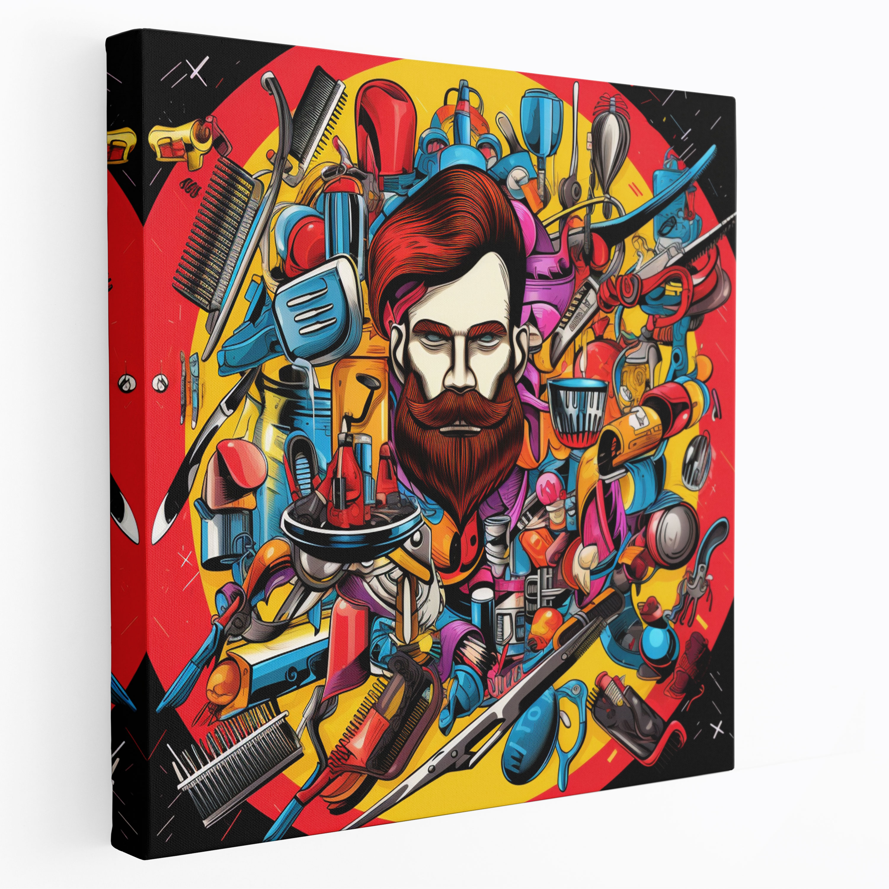 Pop Art Barber Canvas Print - Barber, Canvas Wall Art, Elements, Home Decoration