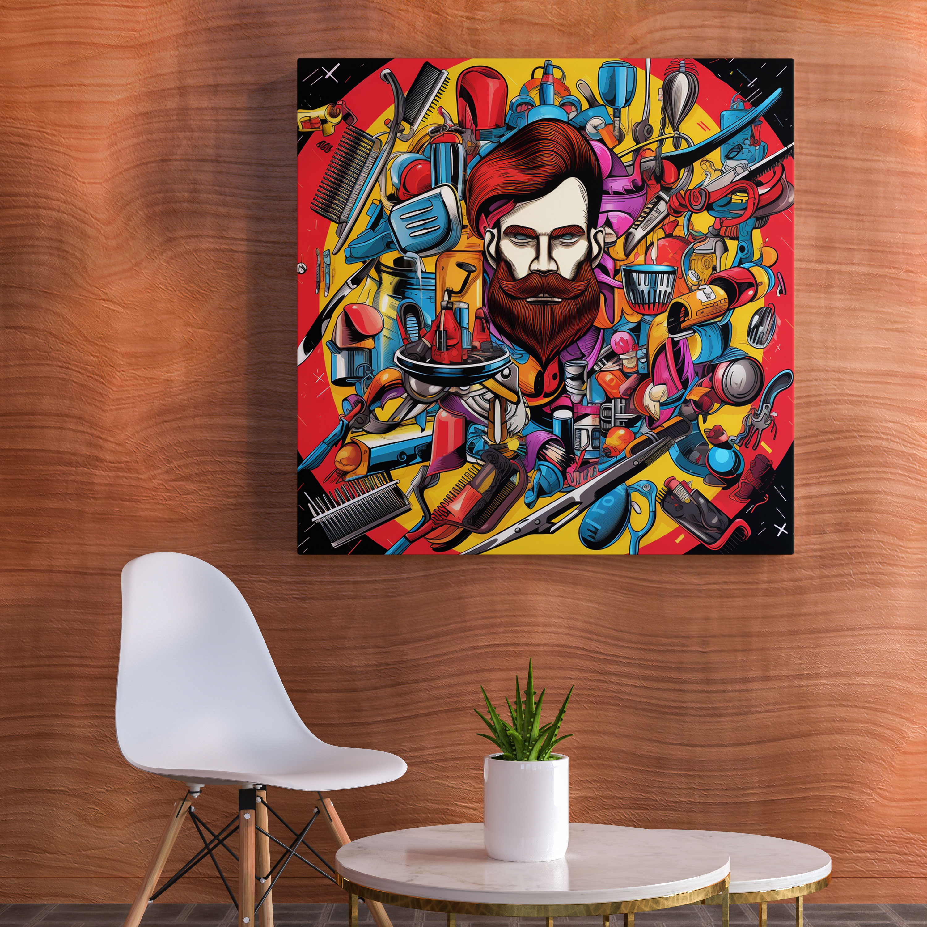 Pop Art Barber Canvas Print - Barber, Canvas Wall Art, Elements, Home Decoration